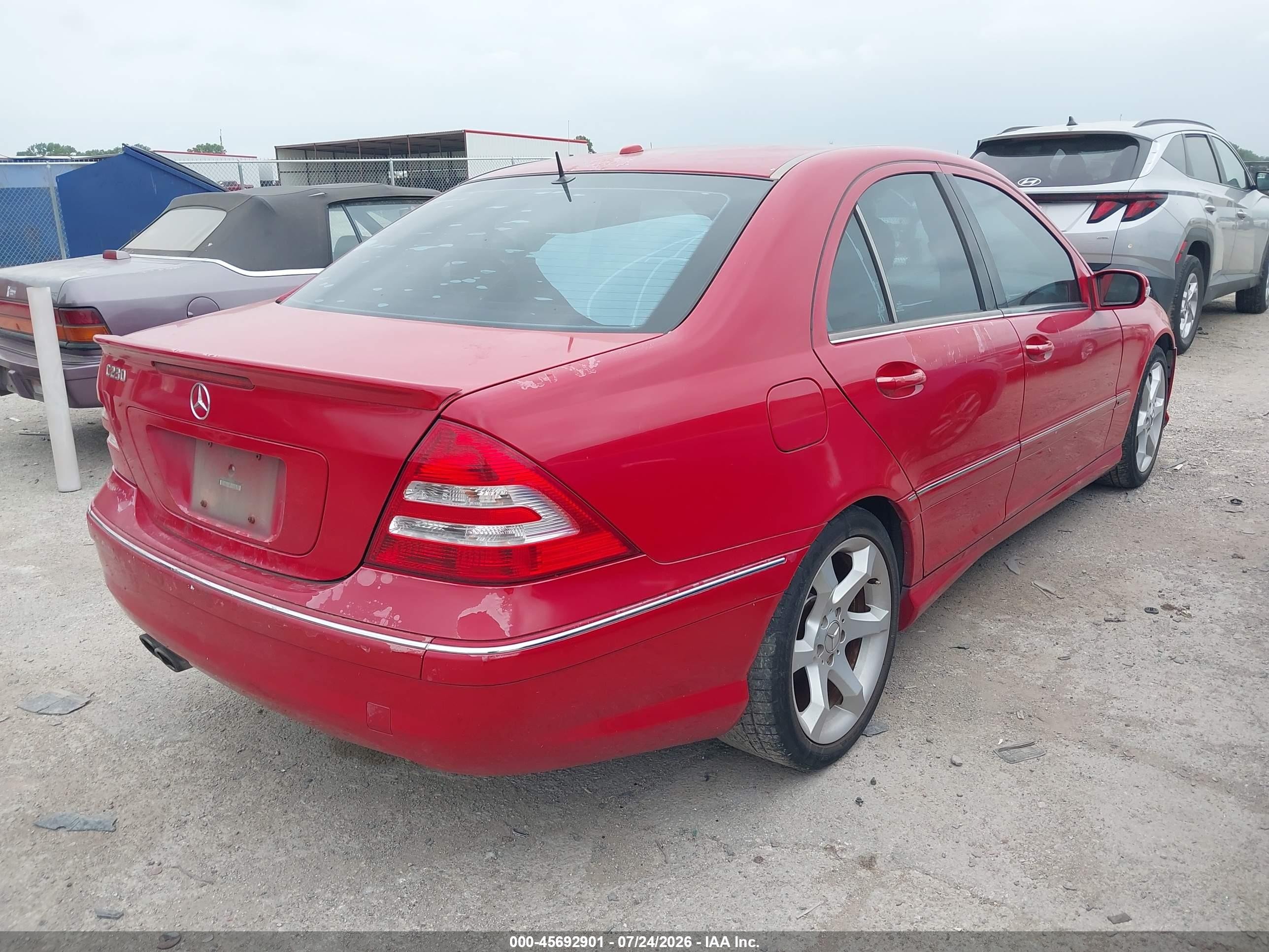 2007 Mercedes-benz C 230 Sport Red vin: WDBRF52H57F850329