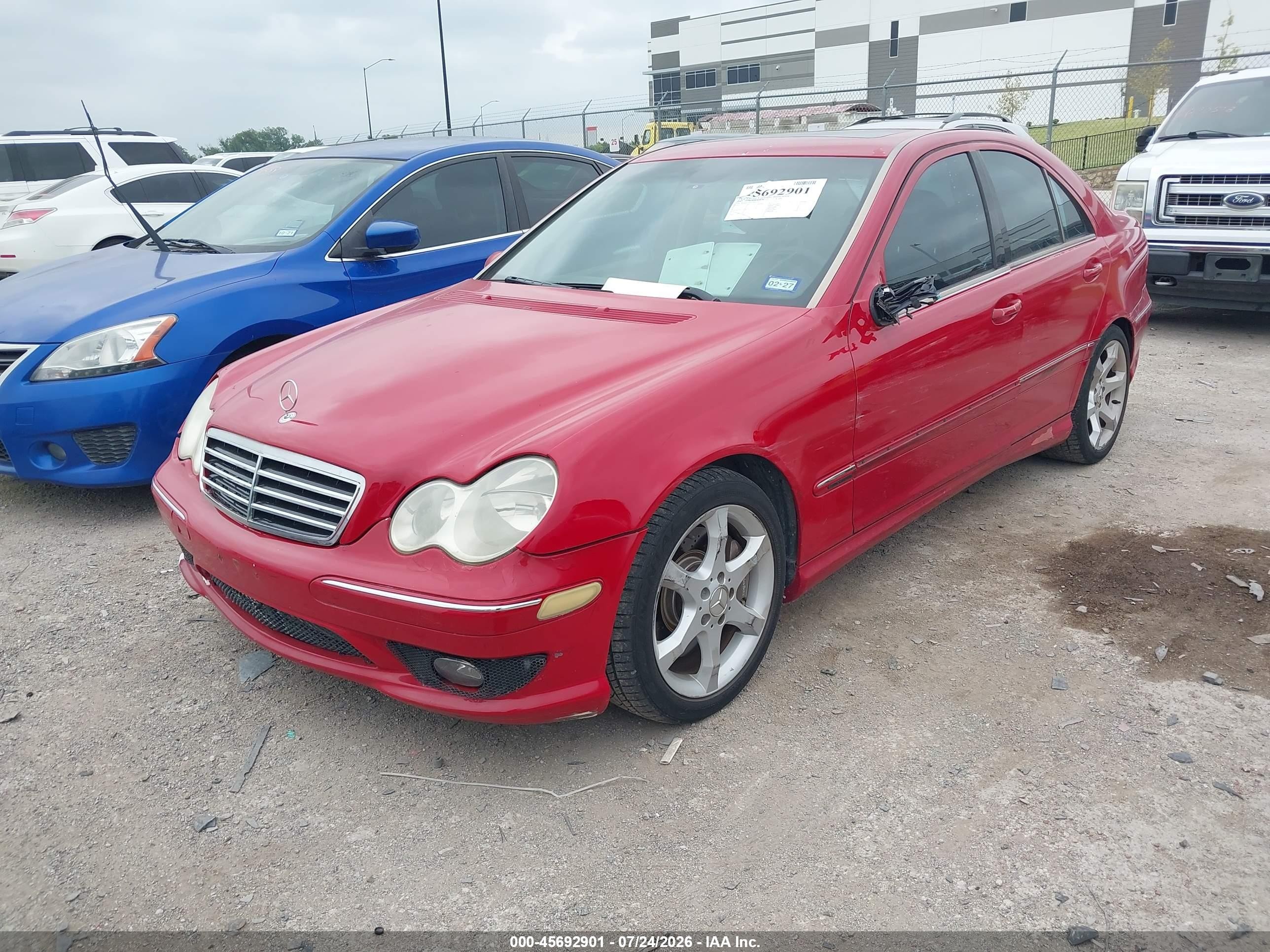 2007 Mercedes-benz C 230 Sport Red vin: WDBRF52H57F850329