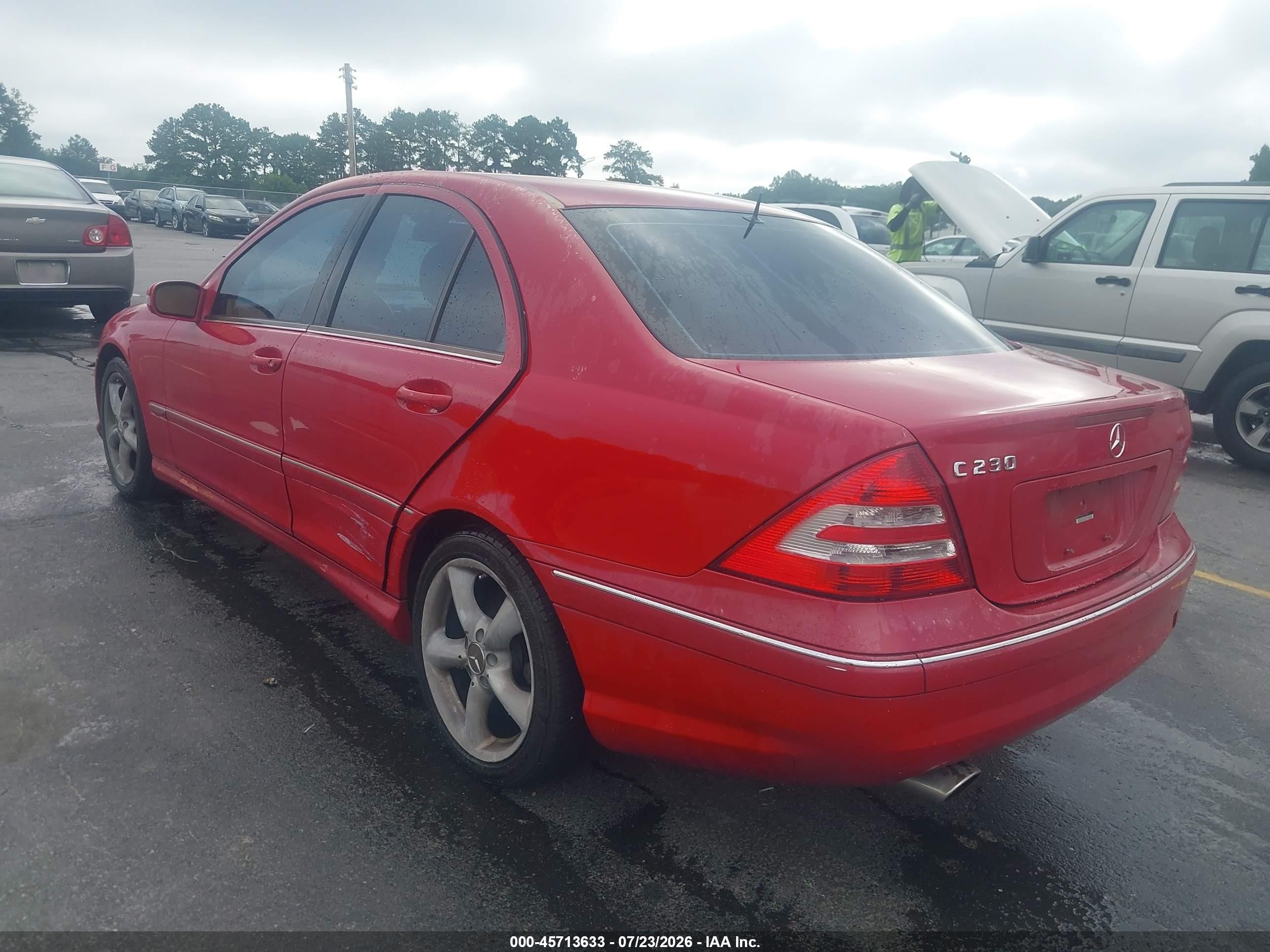 2006 Mercedes-benz C 230 Sport Red vin: WDBRF52H66F782492