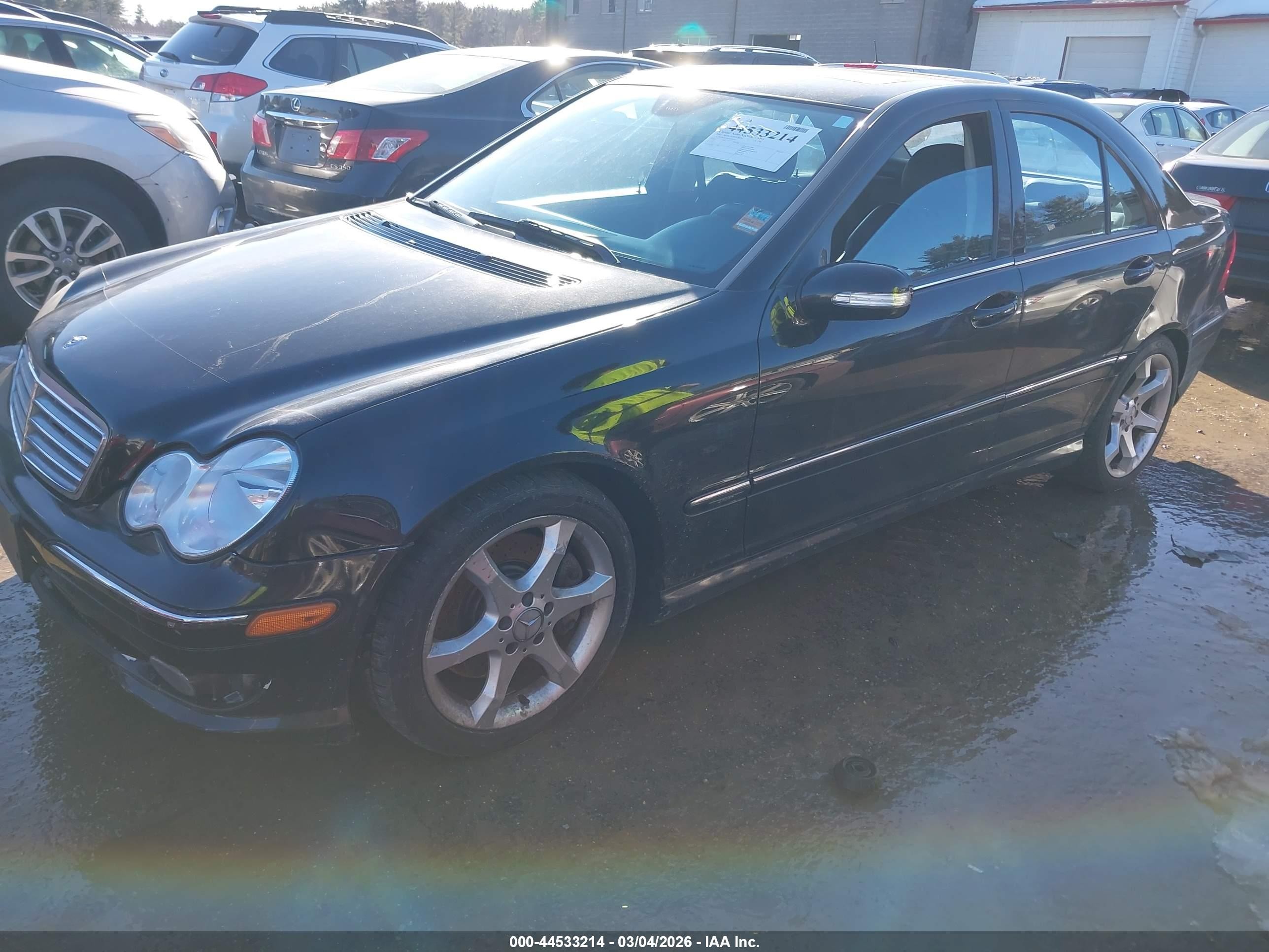 2007 Mercedes-benz C 230 Sport Black vin: WDBRF52H67F921957
