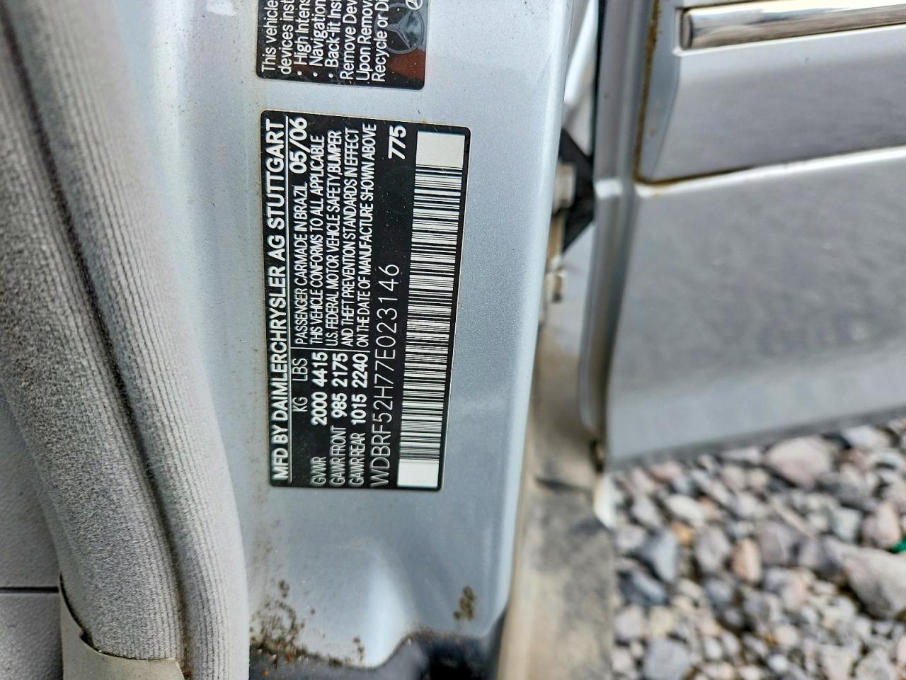 2007 Mercedes-benz C 230 Silver vin: WDBRF52H77E023146