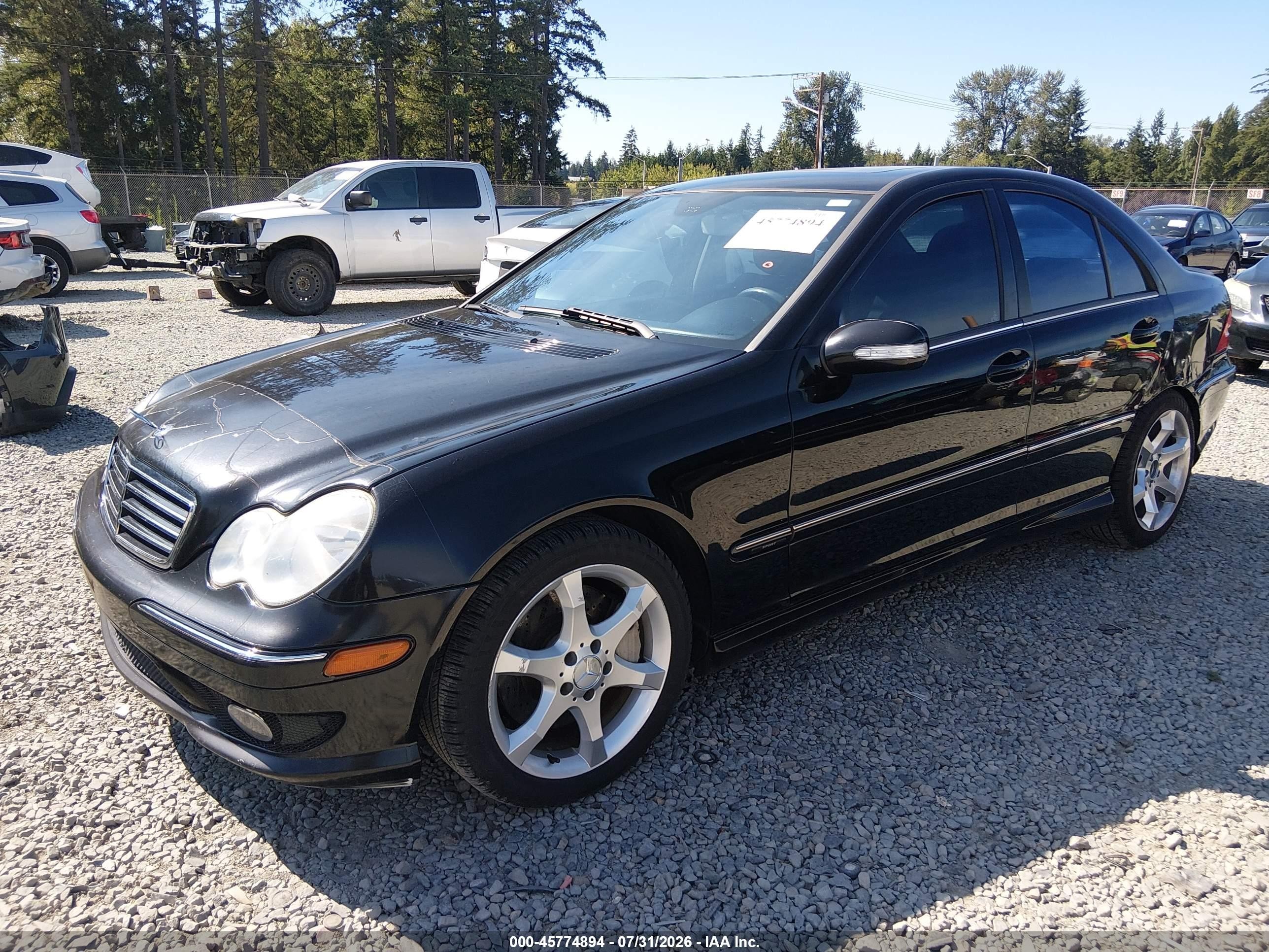 2007 Mercedes-benz C 230 Sport Black vin: WDBRF52H77F913771
