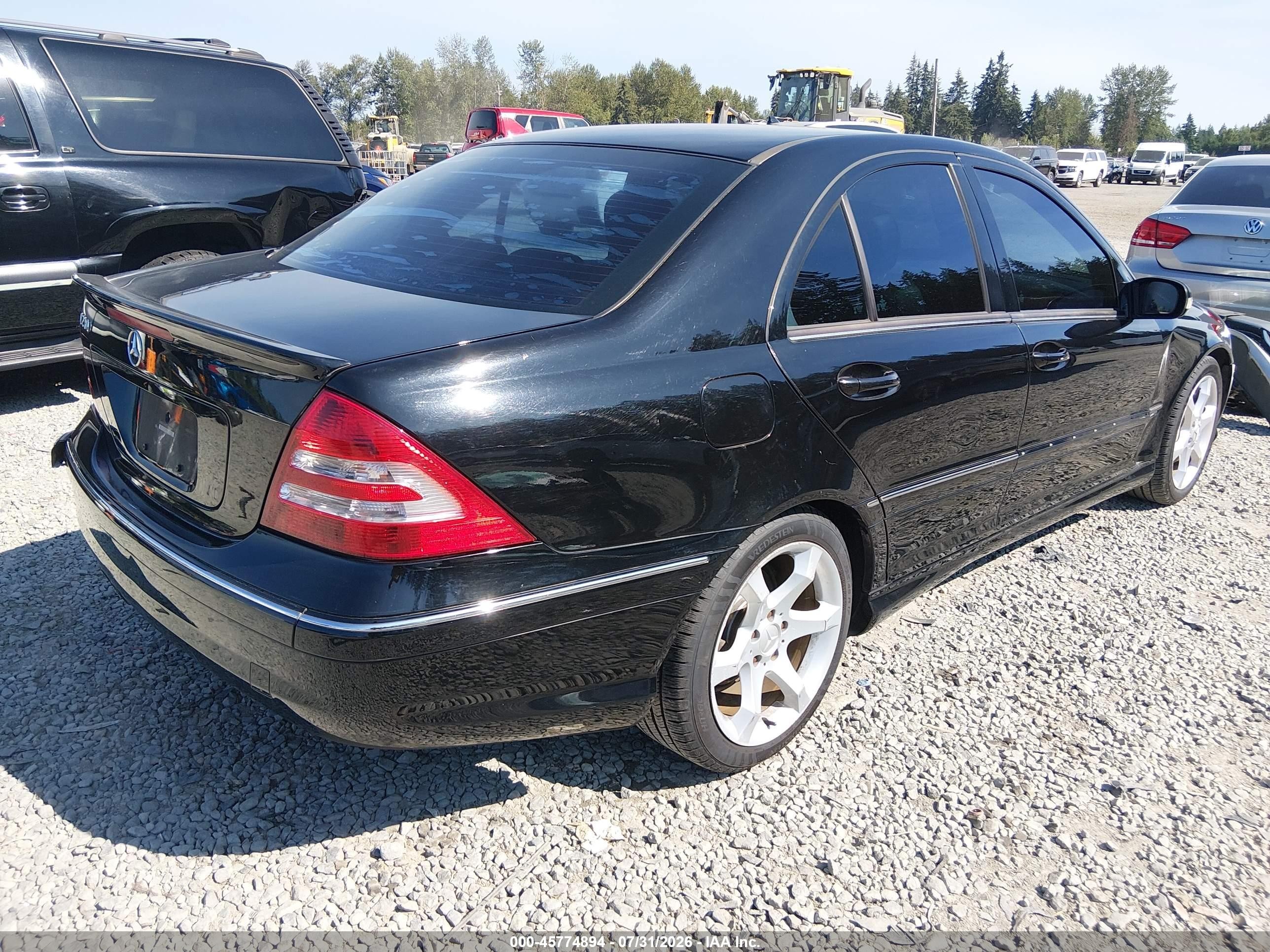 2007 Mercedes-benz C 230 Sport Black vin: WDBRF52H77F913771
