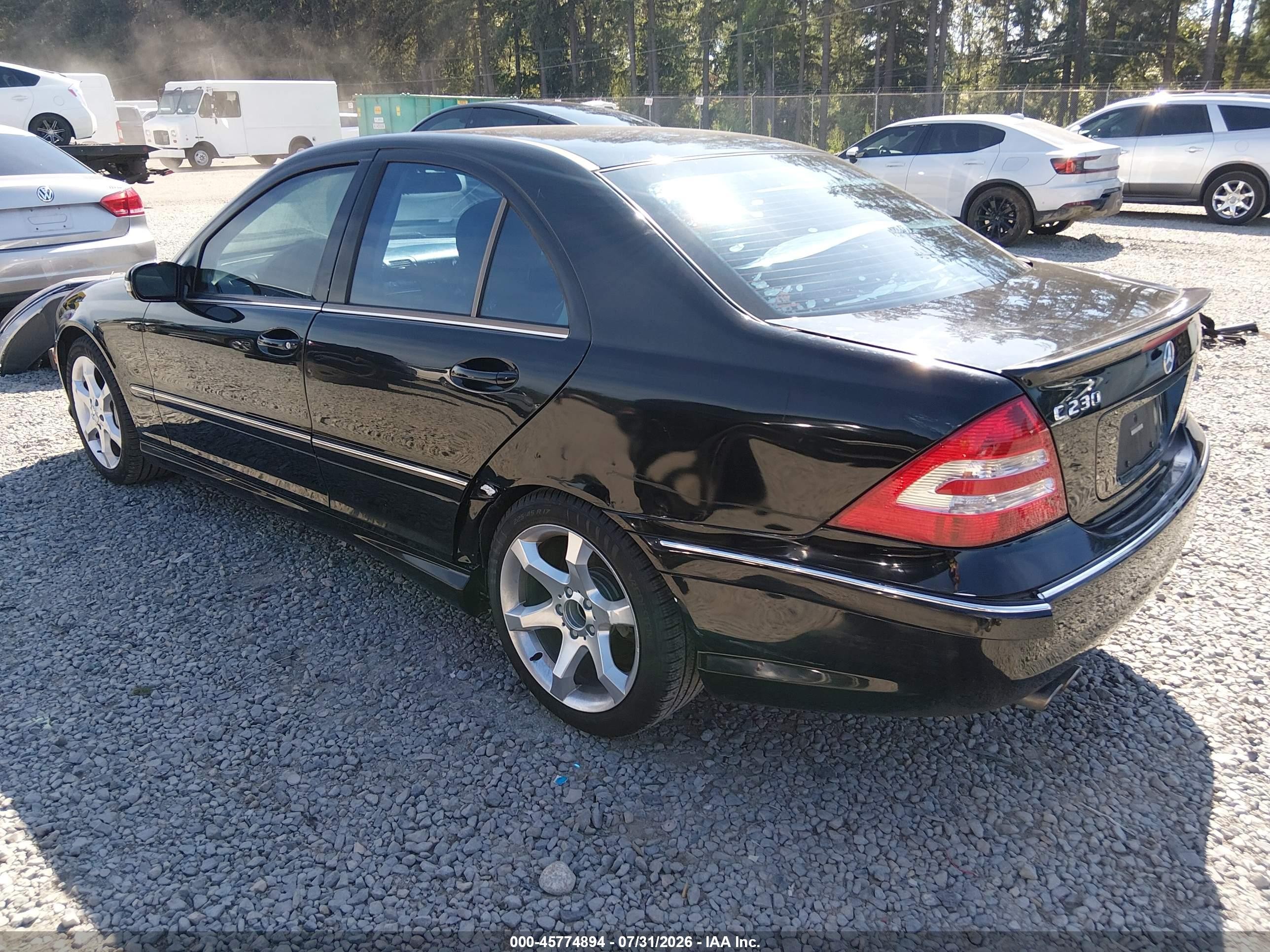 2007 Mercedes-benz C 230 Sport Black vin: WDBRF52H77F913771