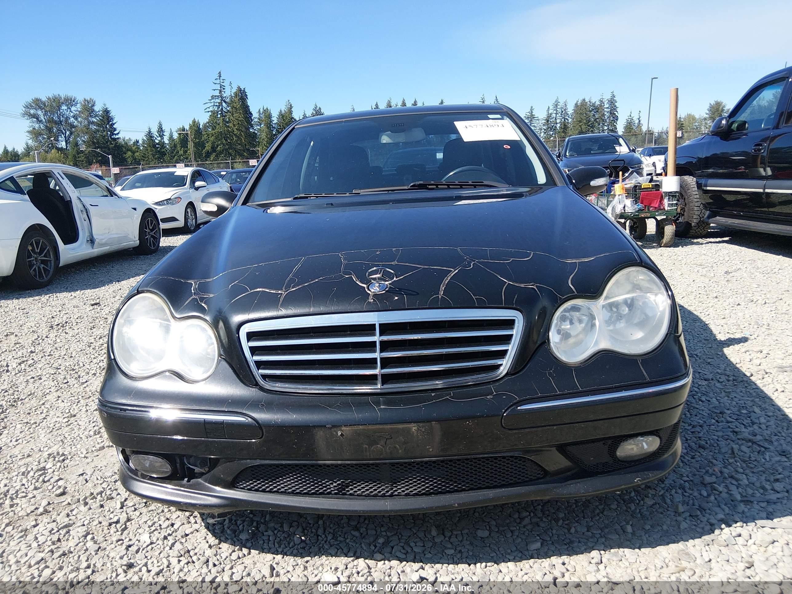 2007 Mercedes-benz C 230 Sport Black vin: WDBRF52H77F913771