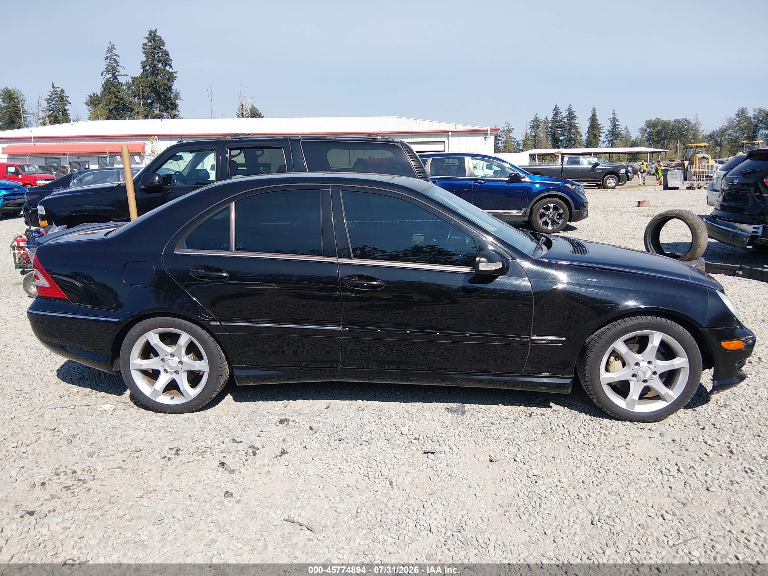 2007 Mercedes-benz C 230 Sport Black vin: WDBRF52H77F913771