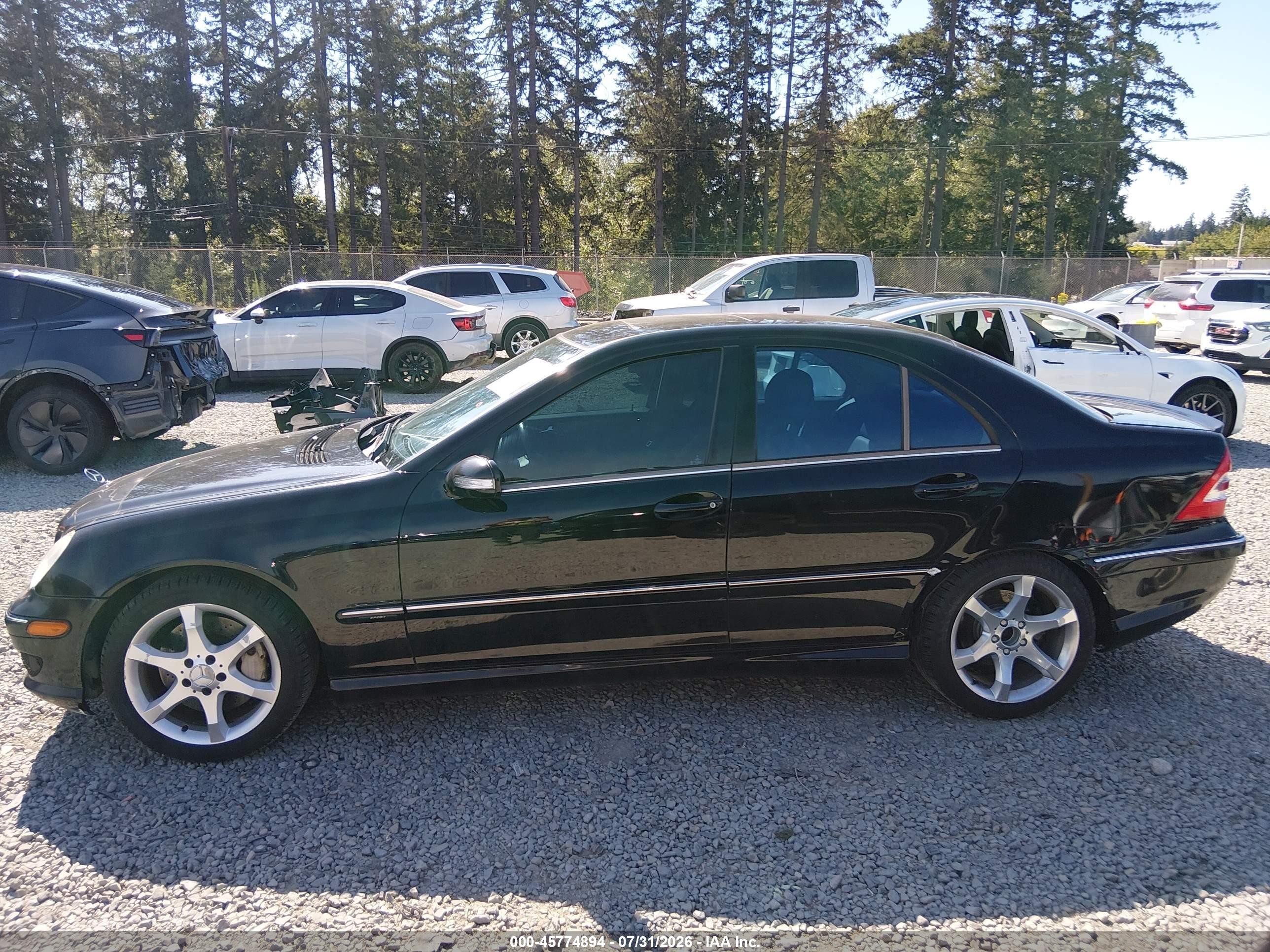 2007 Mercedes-benz C 230 Sport Black vin: WDBRF52H77F913771