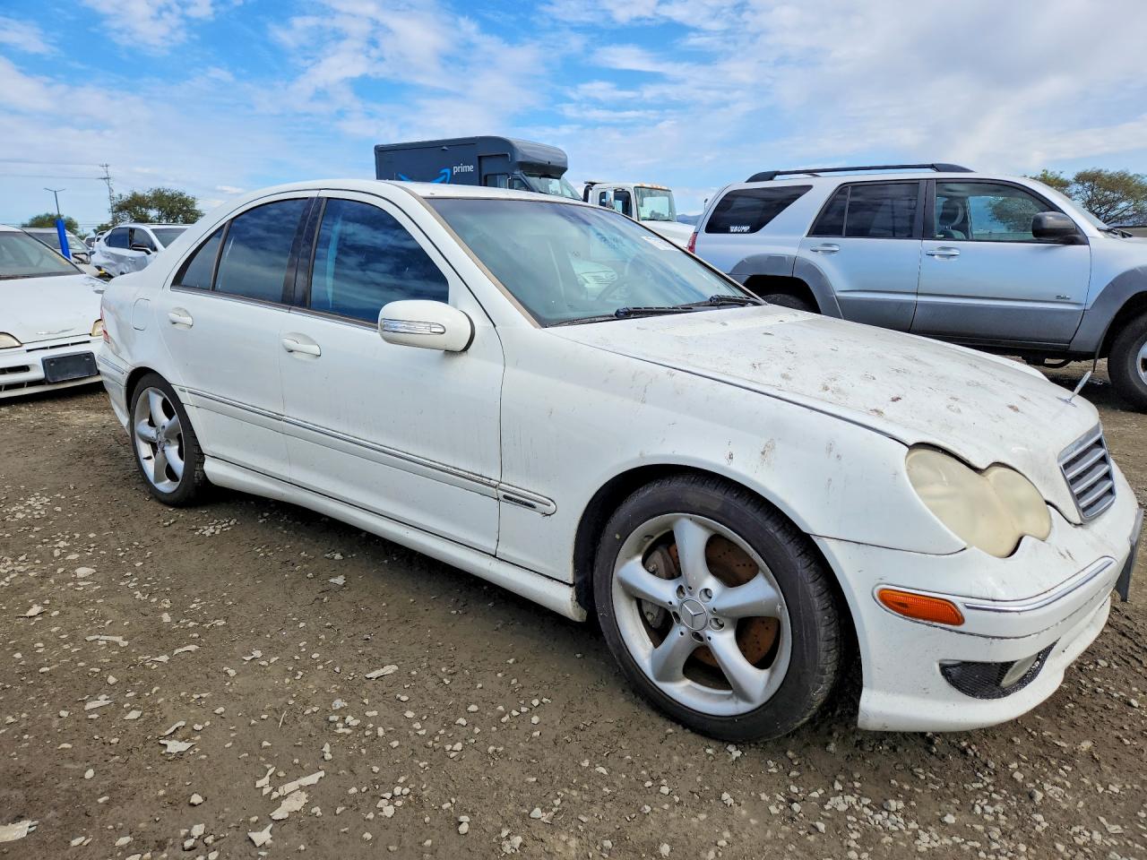 2006 Mercedes-benz C 230 White vin: WDBRF52H86A851213