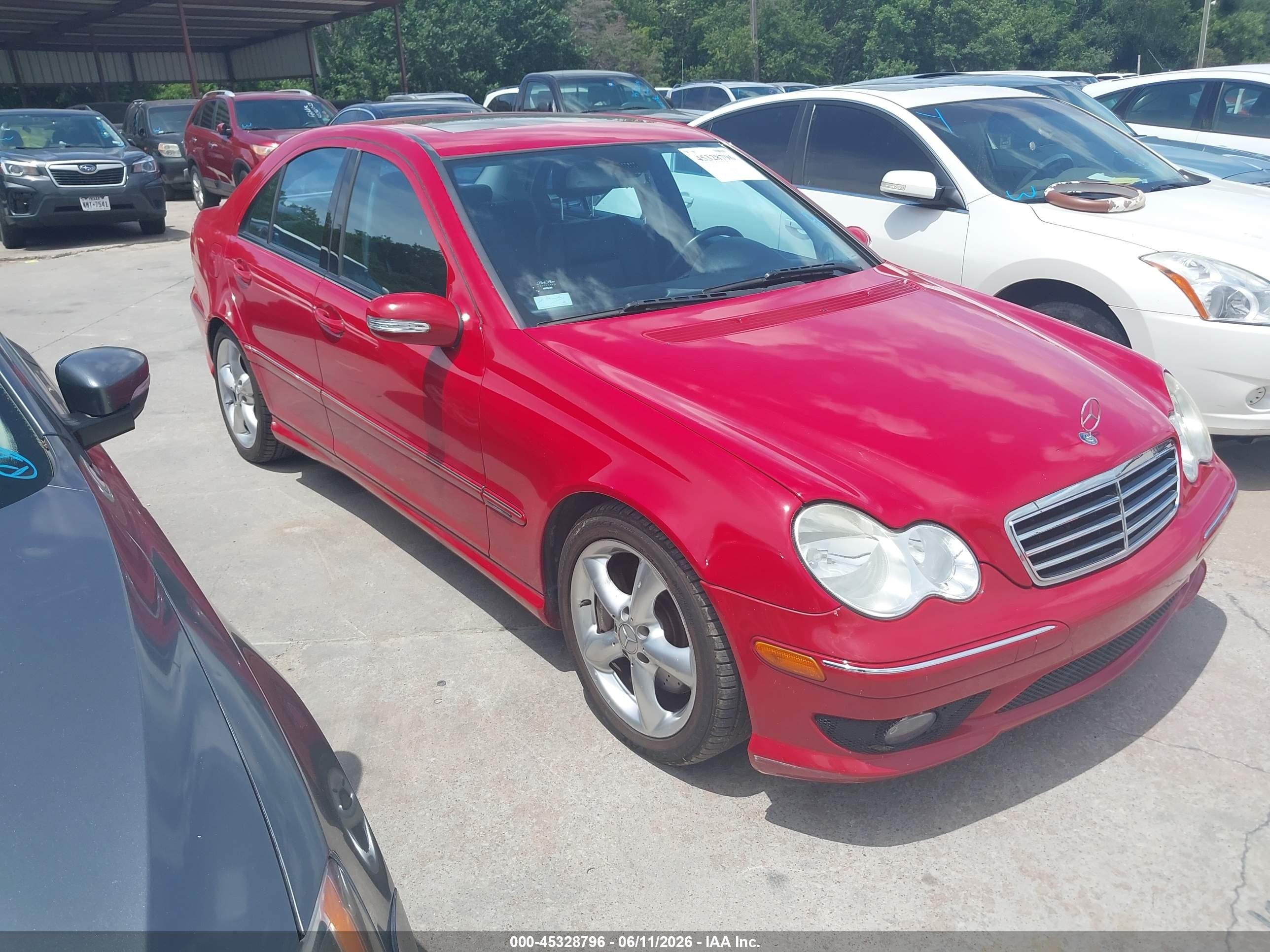 2006 Mercedes-benz C-class Sport Red vin: WDBRF52H86F816528