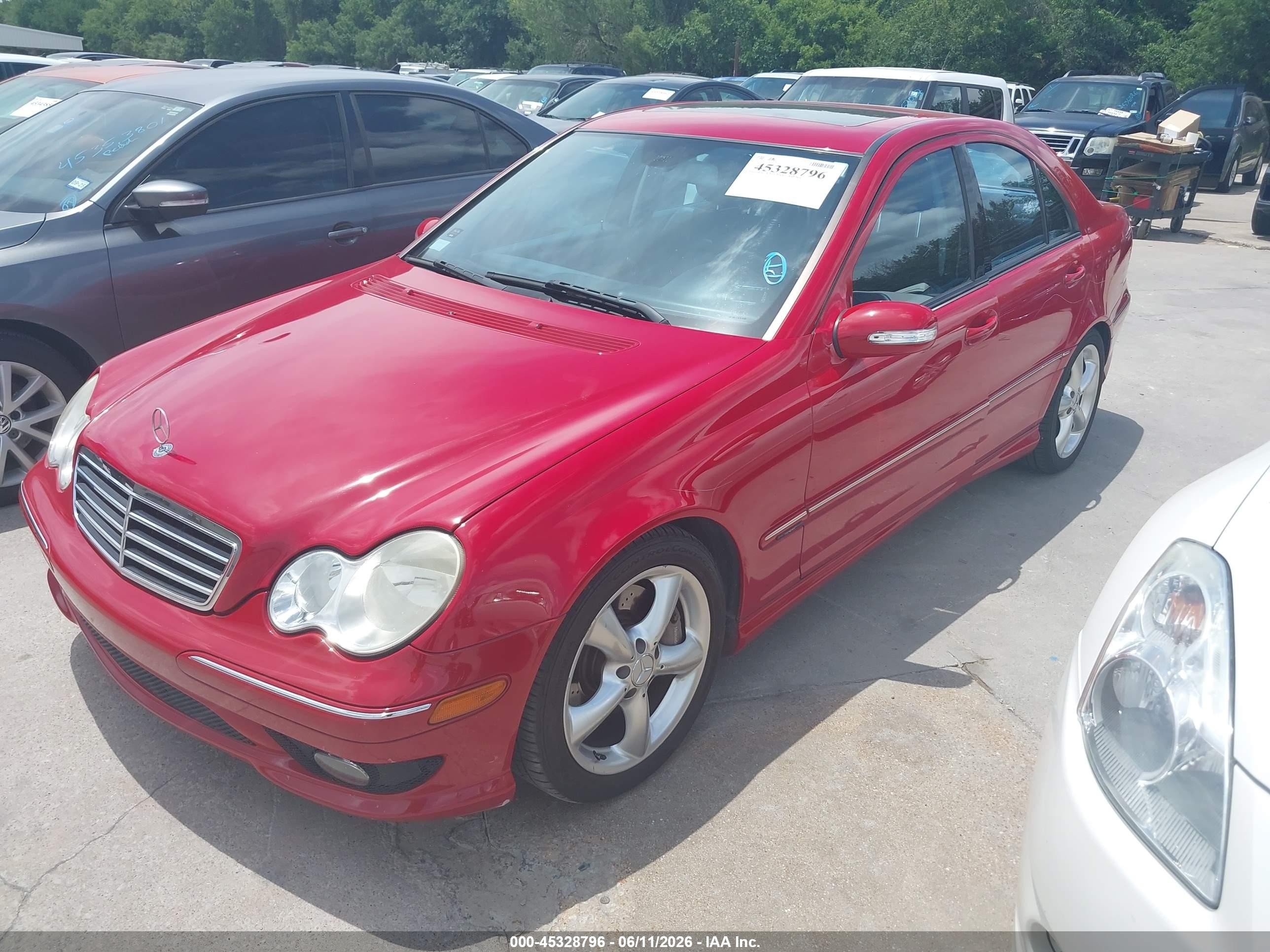2006 Mercedes-benz C-class Sport Red vin: WDBRF52H86F816528