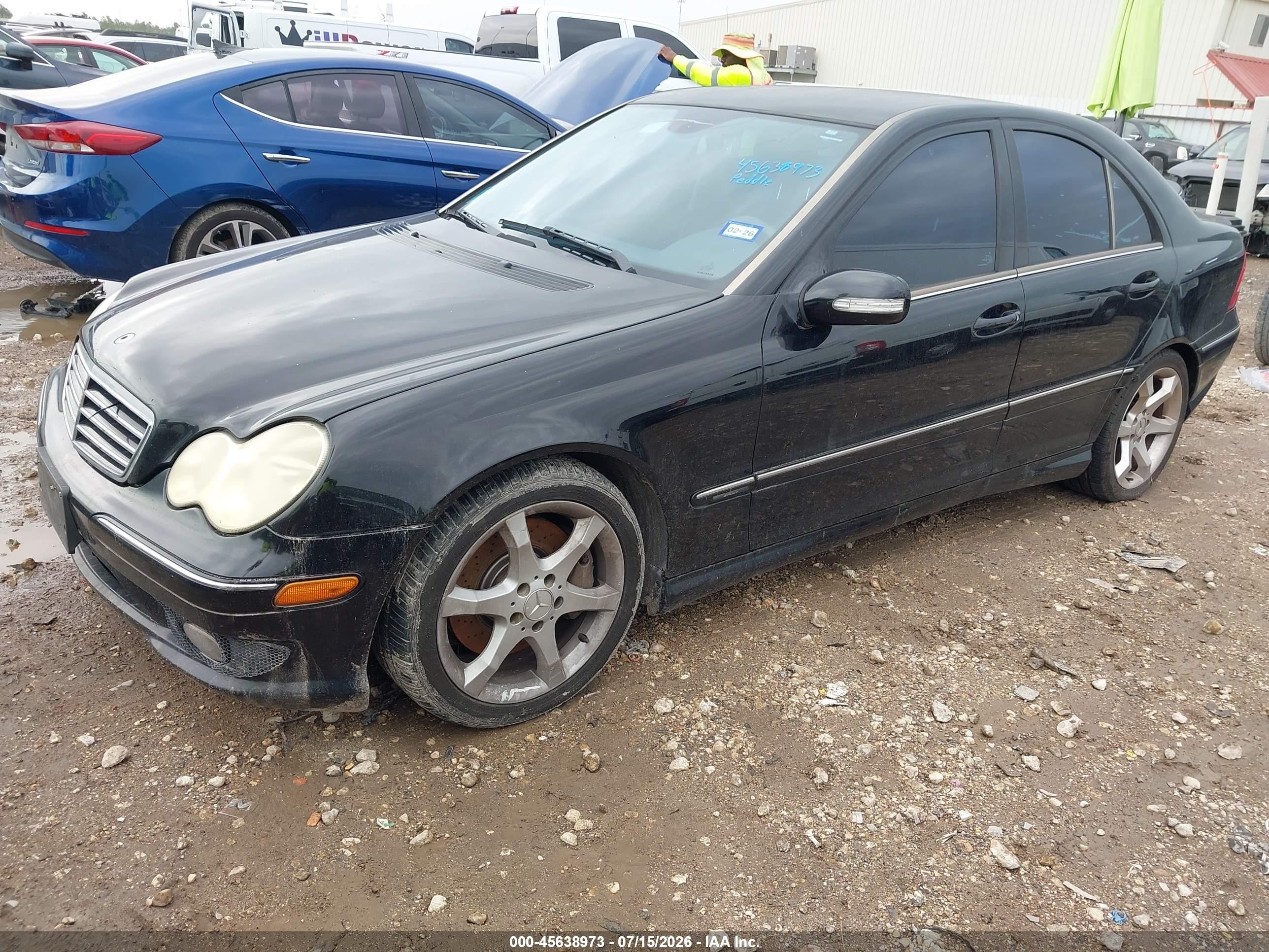 2007 Mercedes-benz C 230 Sport Black vin: WDBRF52H87F843794