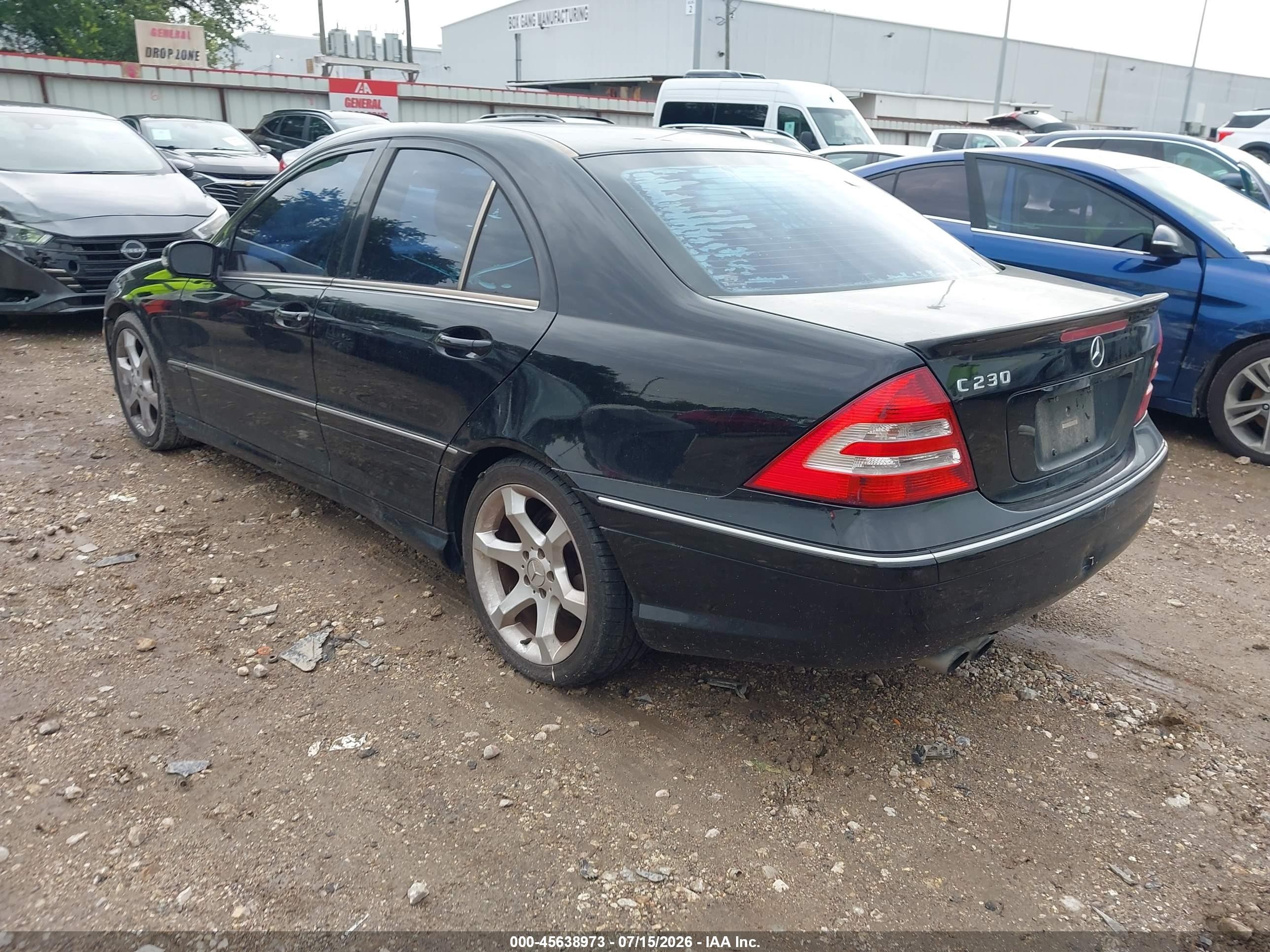 2007 Mercedes-benz C 230 Sport Black vin: WDBRF52H87F843794