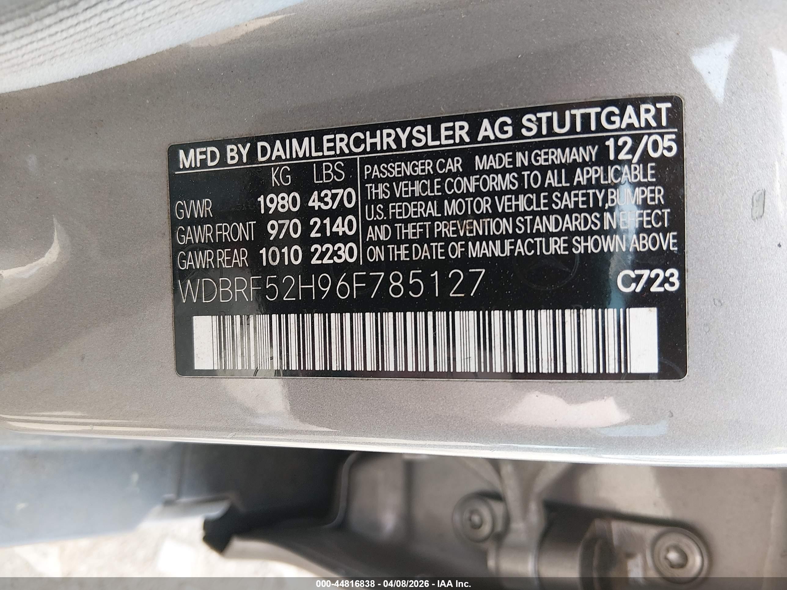 2006 Mercedes-benz C 230 Sport Pewter vin: WDBRF52H96F785127
