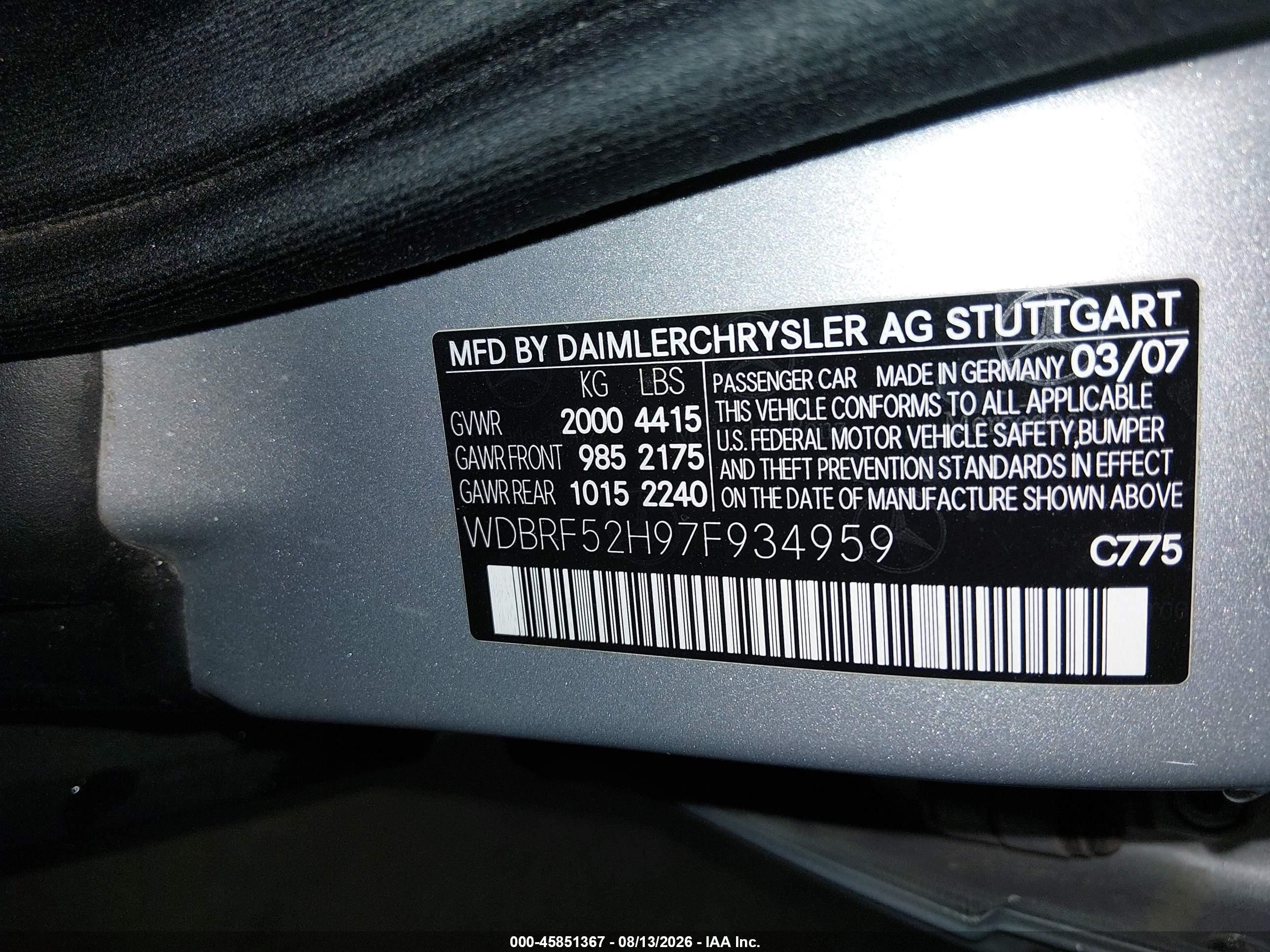 2007 Mercedes-benz C 230 Sport Серебряный vin: WDBRF52H97F934959
