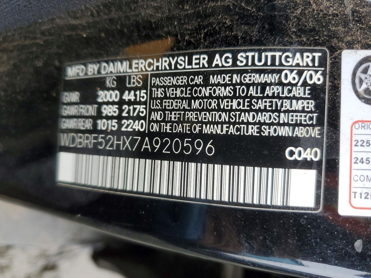 2007 Mercedes-benz C 230 Black vin: WDBRF52HX7A920596