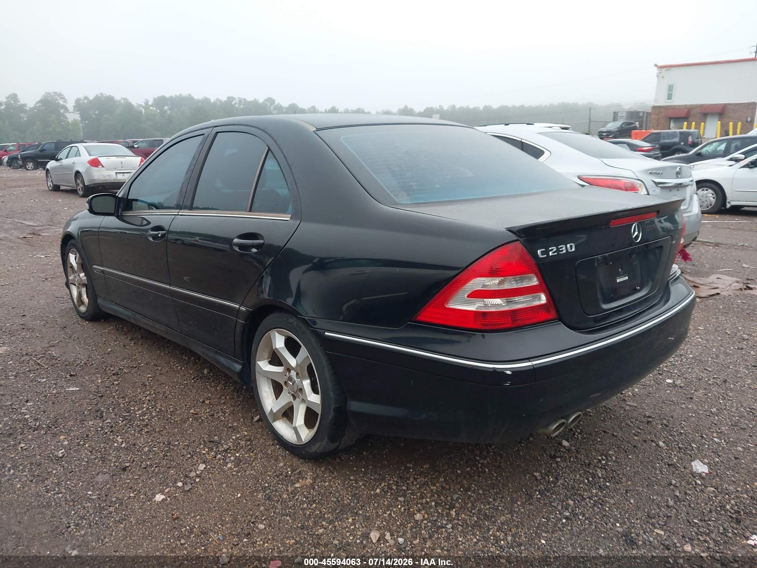 2007 Mercedes-benz C 230 Sport Black vin: WDBRF52HX7F897792