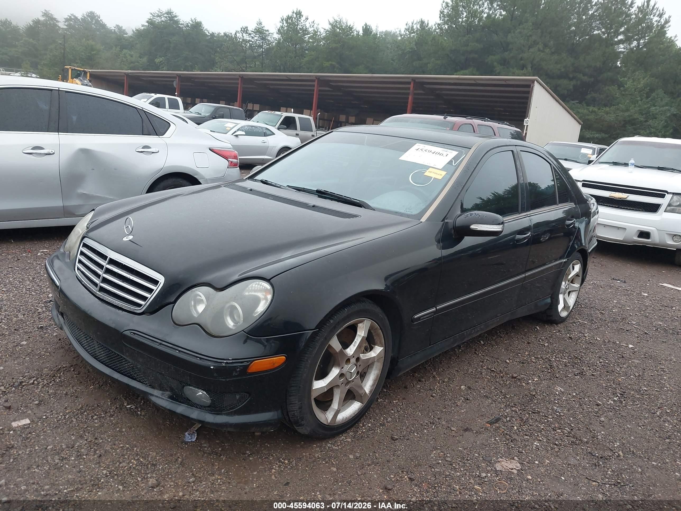 2007 Mercedes-benz C 230 Sport Black vin: WDBRF52HX7F897792