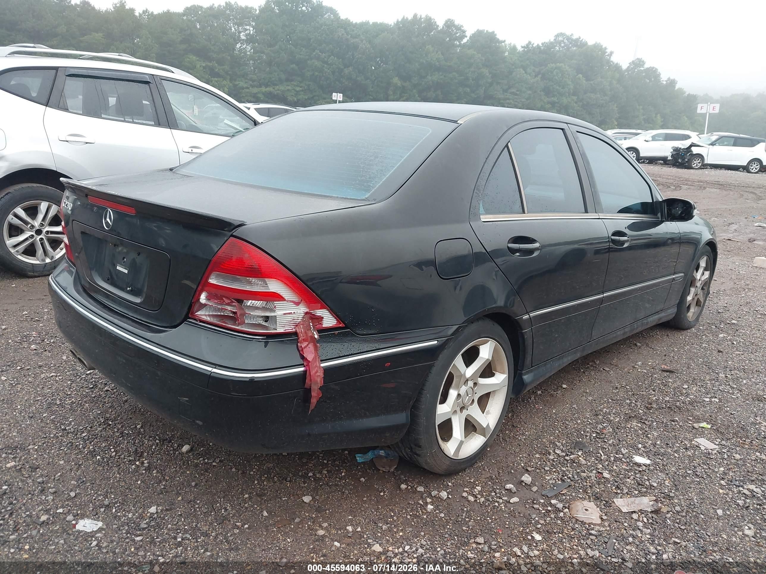 2007 Mercedes-benz C 230 Sport Black vin: WDBRF52HX7F897792
