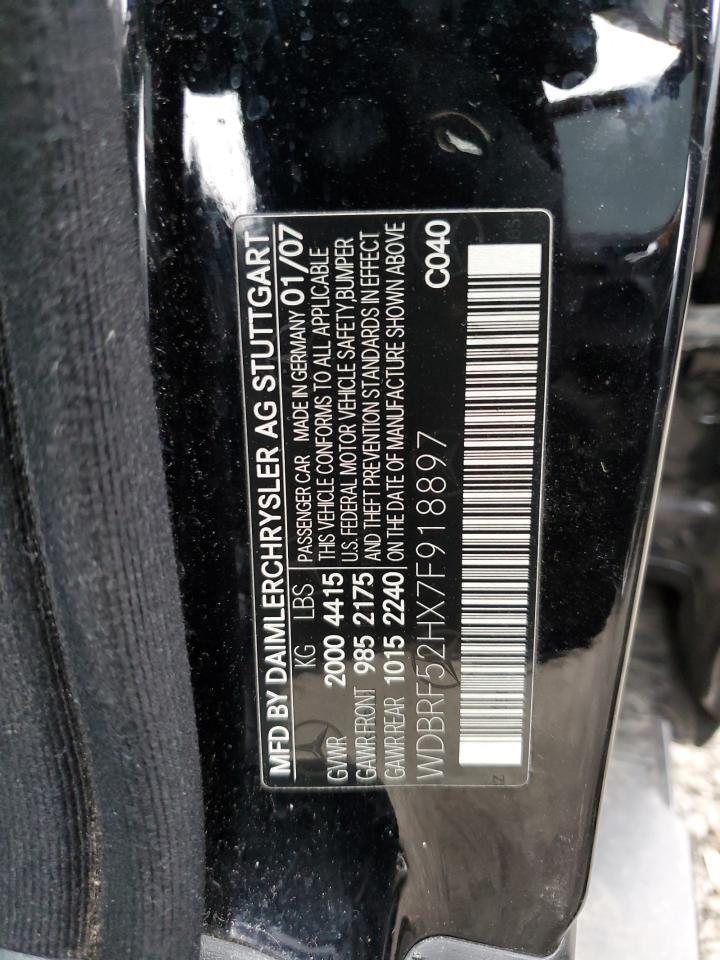 2007 Mercedes-benz C 230 Black vin: WDBRF52HX7F918897