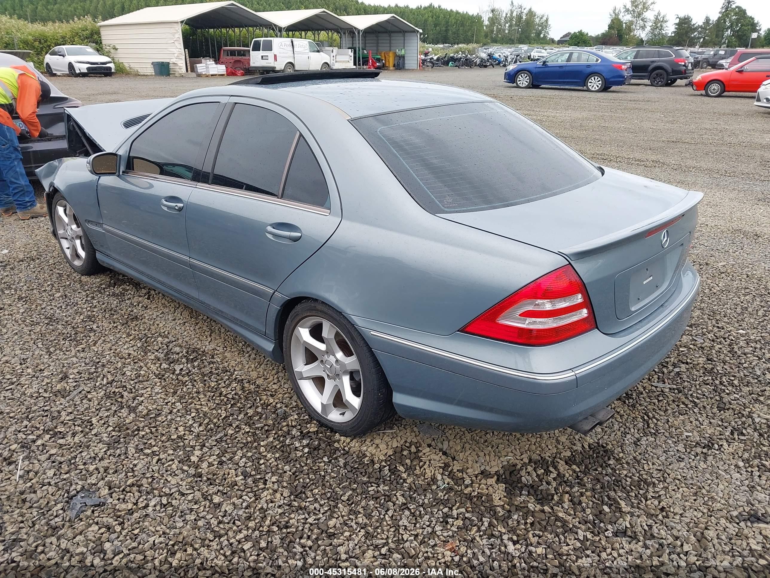 2007 Mercedes-benz C 230 Sport Light Blue vin: WDBRF52J57A925238