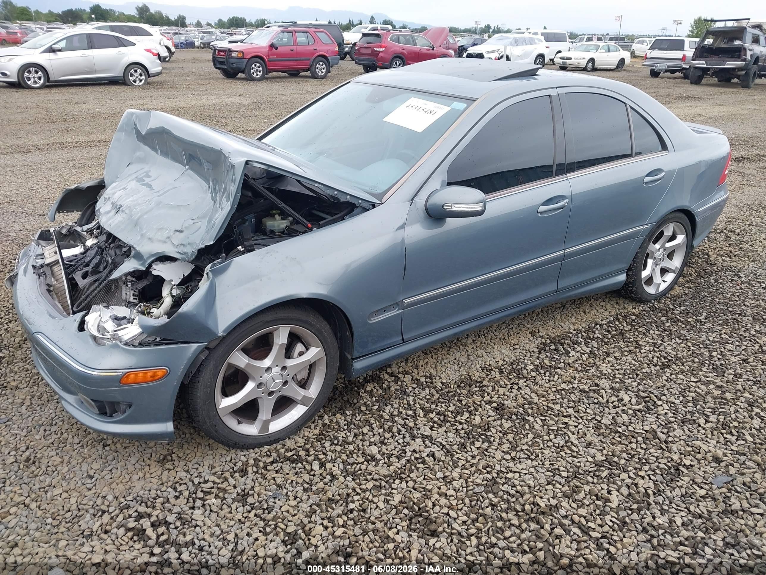 2007 Mercedes-benz C 230 Sport Light Blue vin: WDBRF52J57A925238