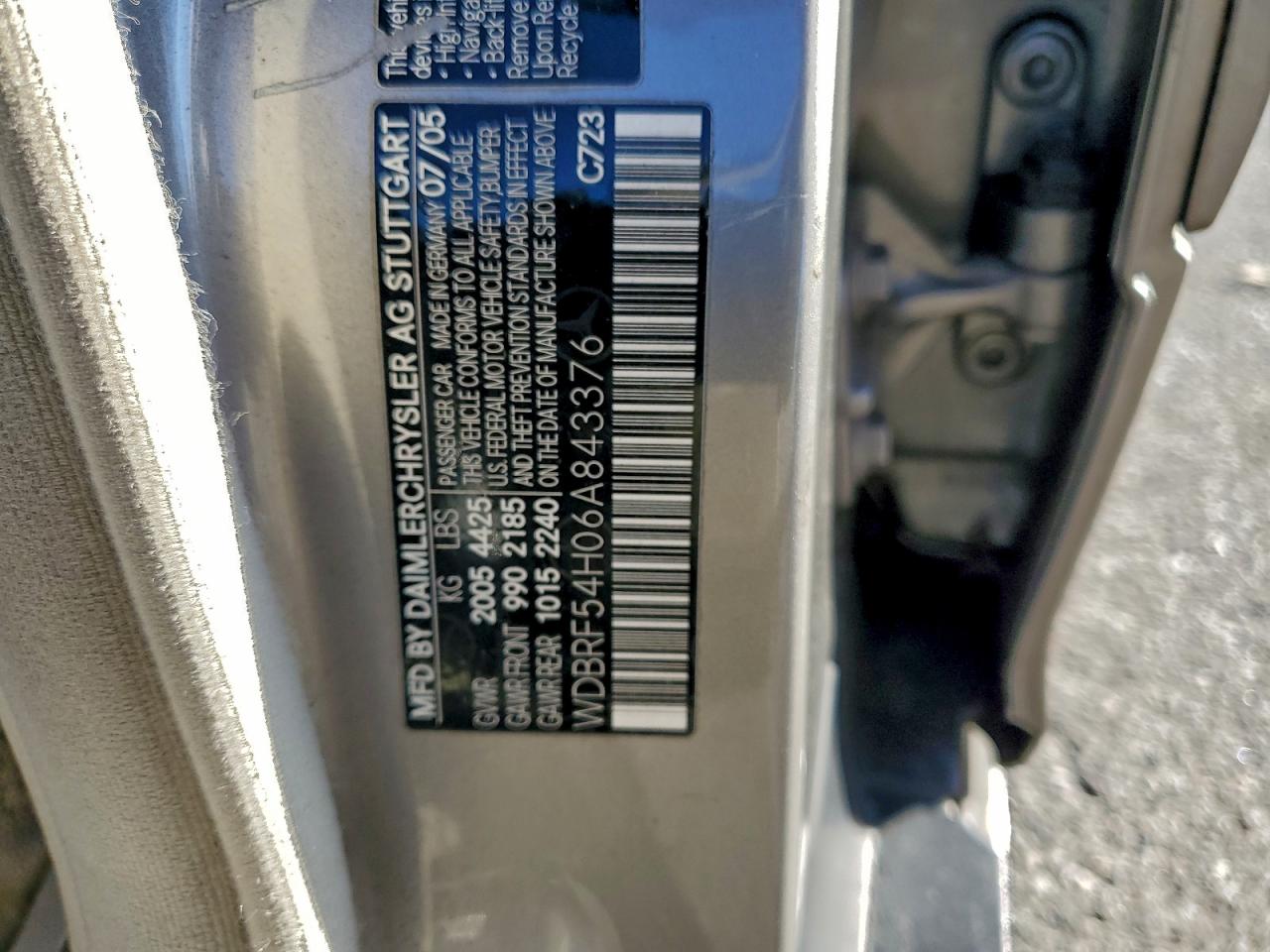 2006 Mercedes-benz C 280 Серебряный vin: WDBRF54H06A843376