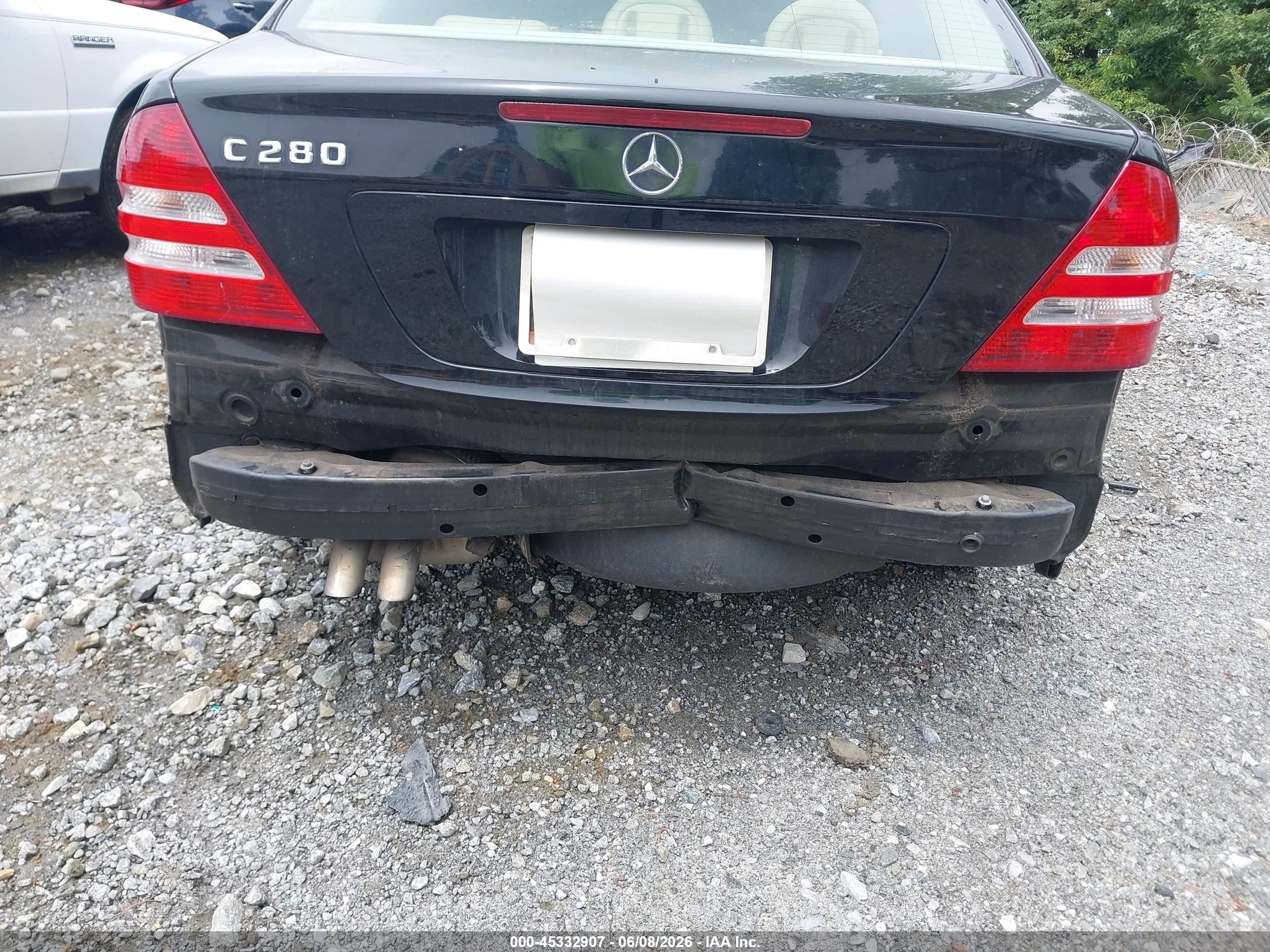 2006 Mercedes-benz C 280 Luxury Black vin: WDBRF54H26F798668