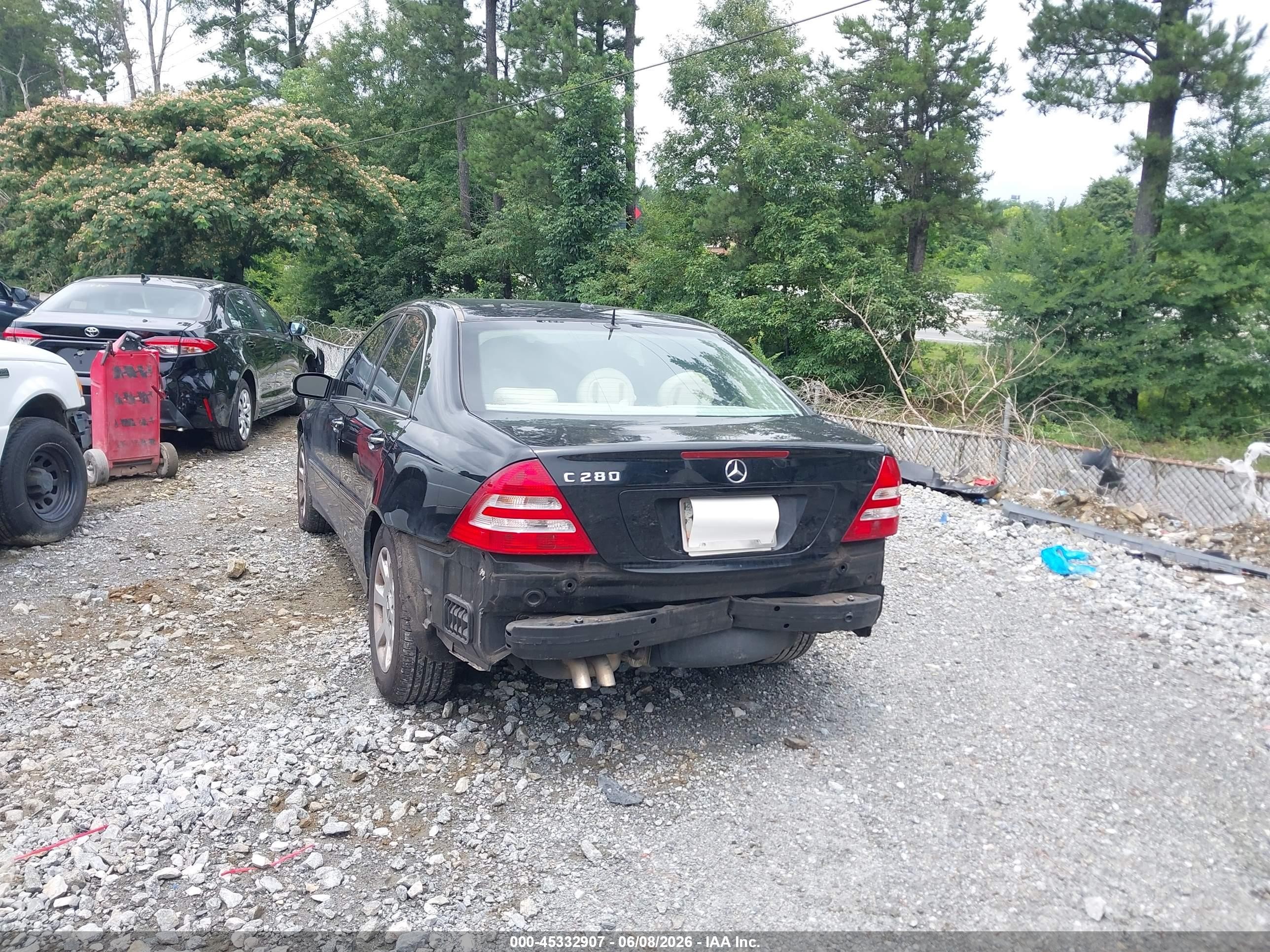 2006 Mercedes-benz C 280 Luxury Black vin: WDBRF54H26F798668