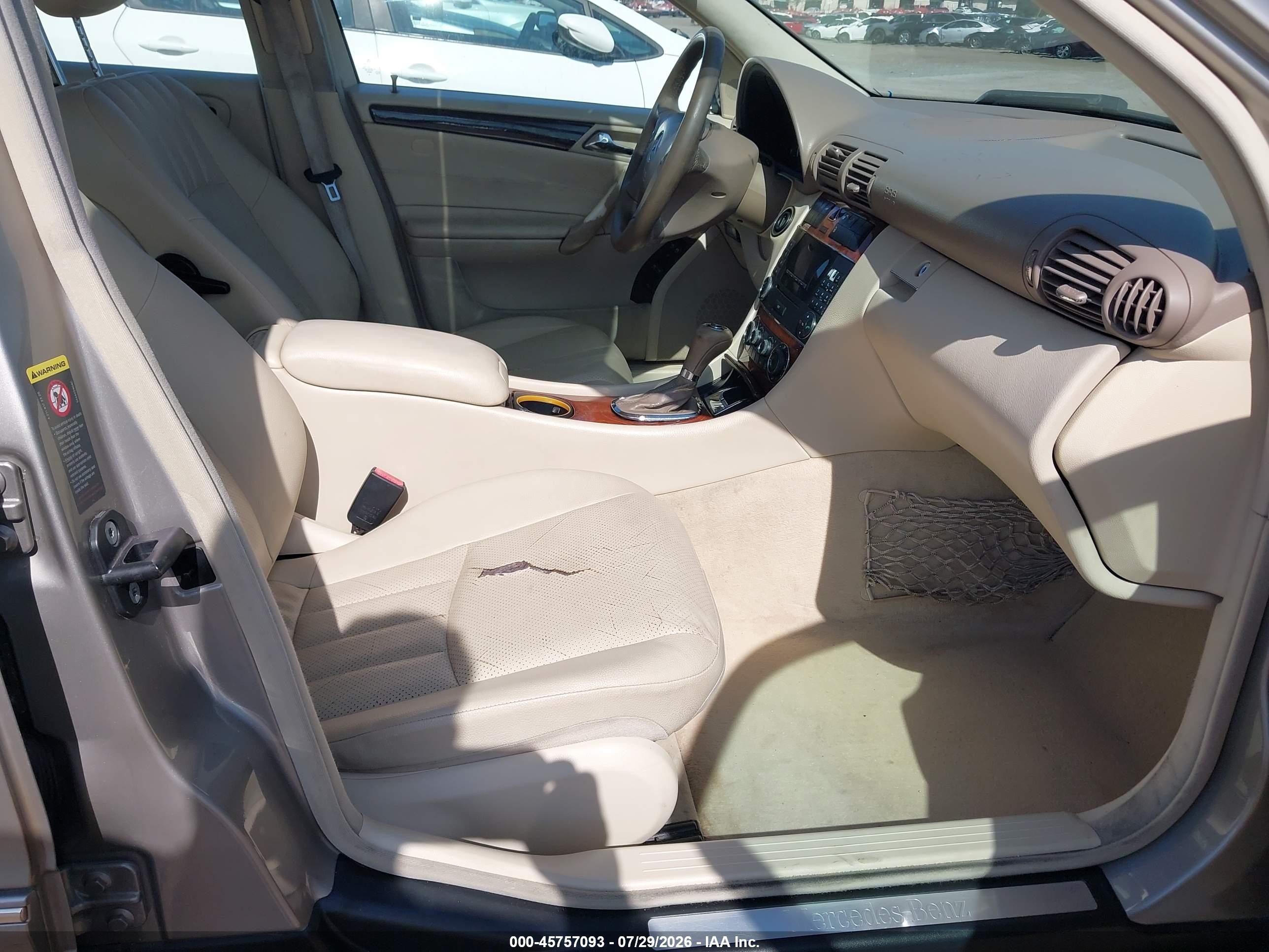 2007 Mercedes-benz C 280 Luxury Beige vin: WDBRF54H37A921831
