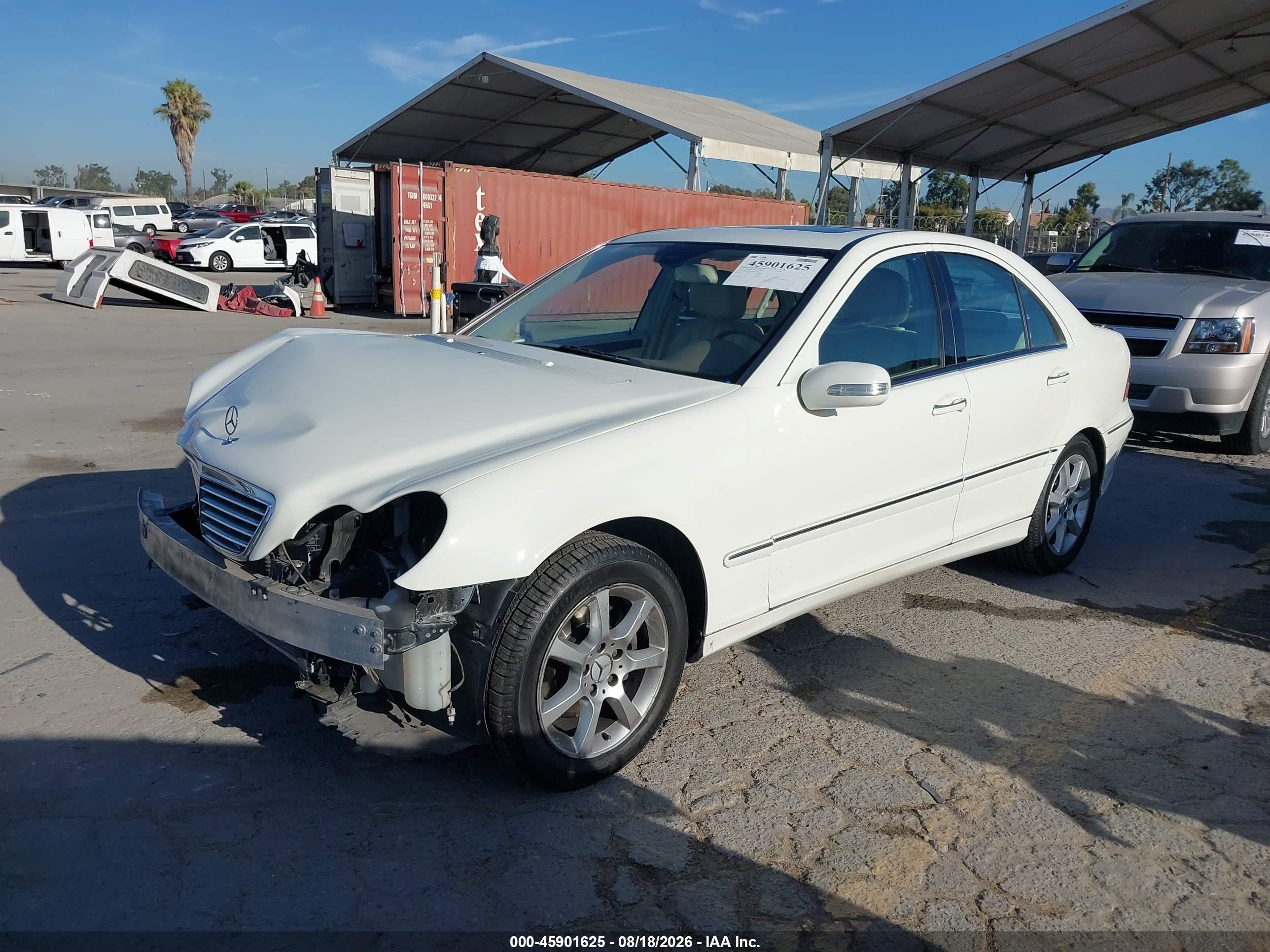 2007 Mercedes-benz C 280 Luxury Белый vin: WDBRF54H47F859326
