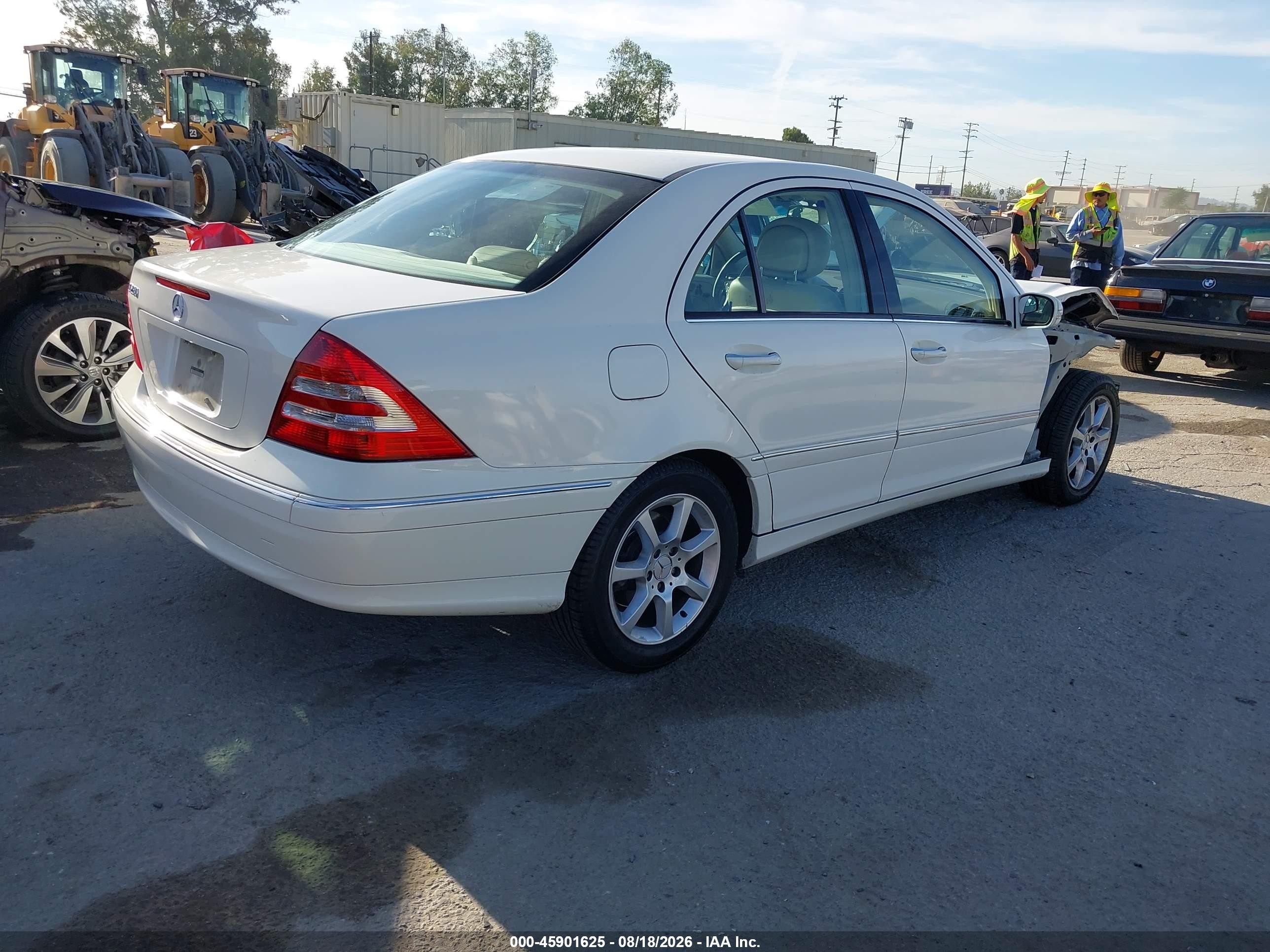 2007 Mercedes-benz C 280 Luxury Белый vin: WDBRF54H47F859326