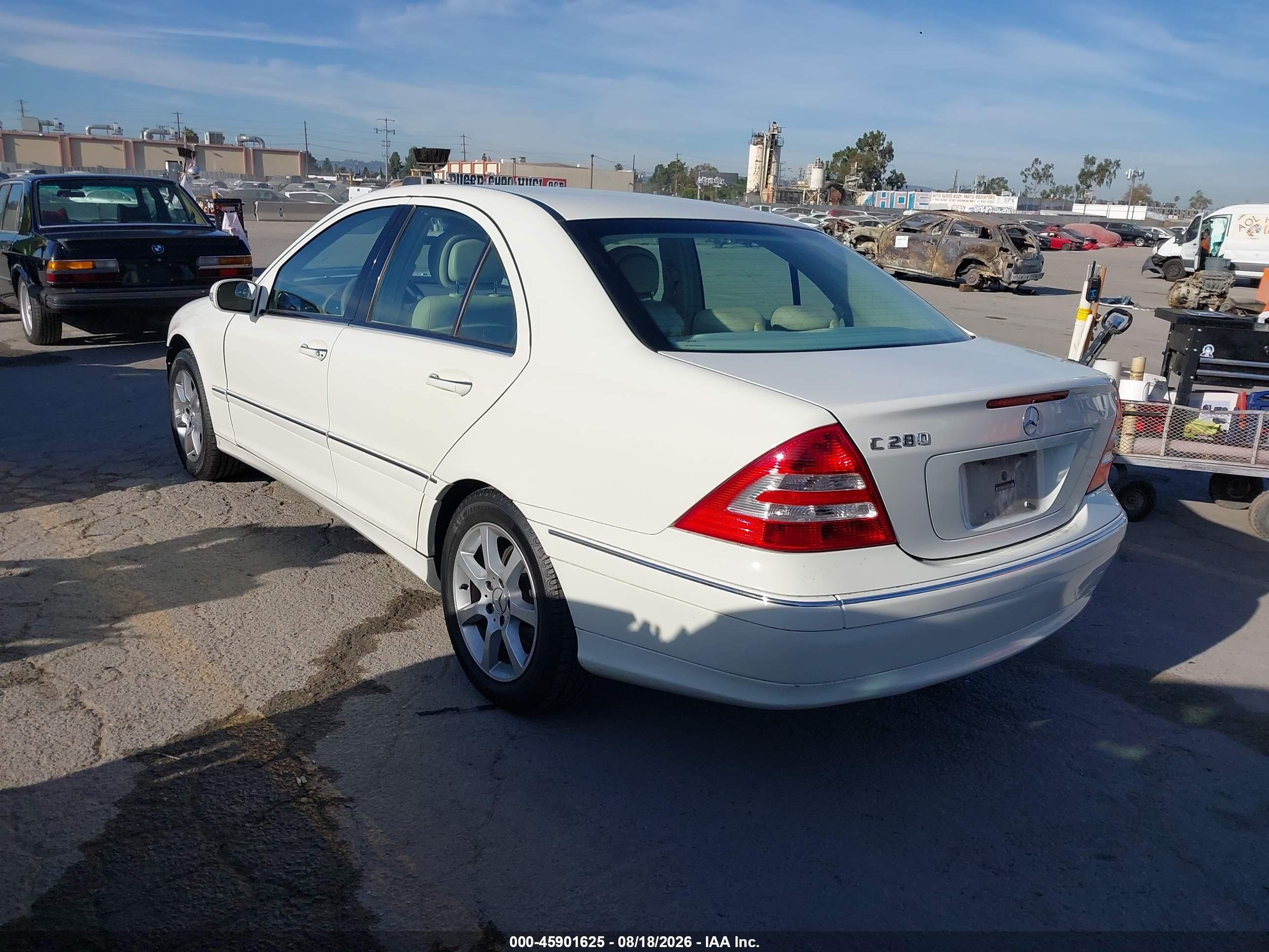 2007 Mercedes-benz C 280 Luxury Белый vin: WDBRF54H47F859326