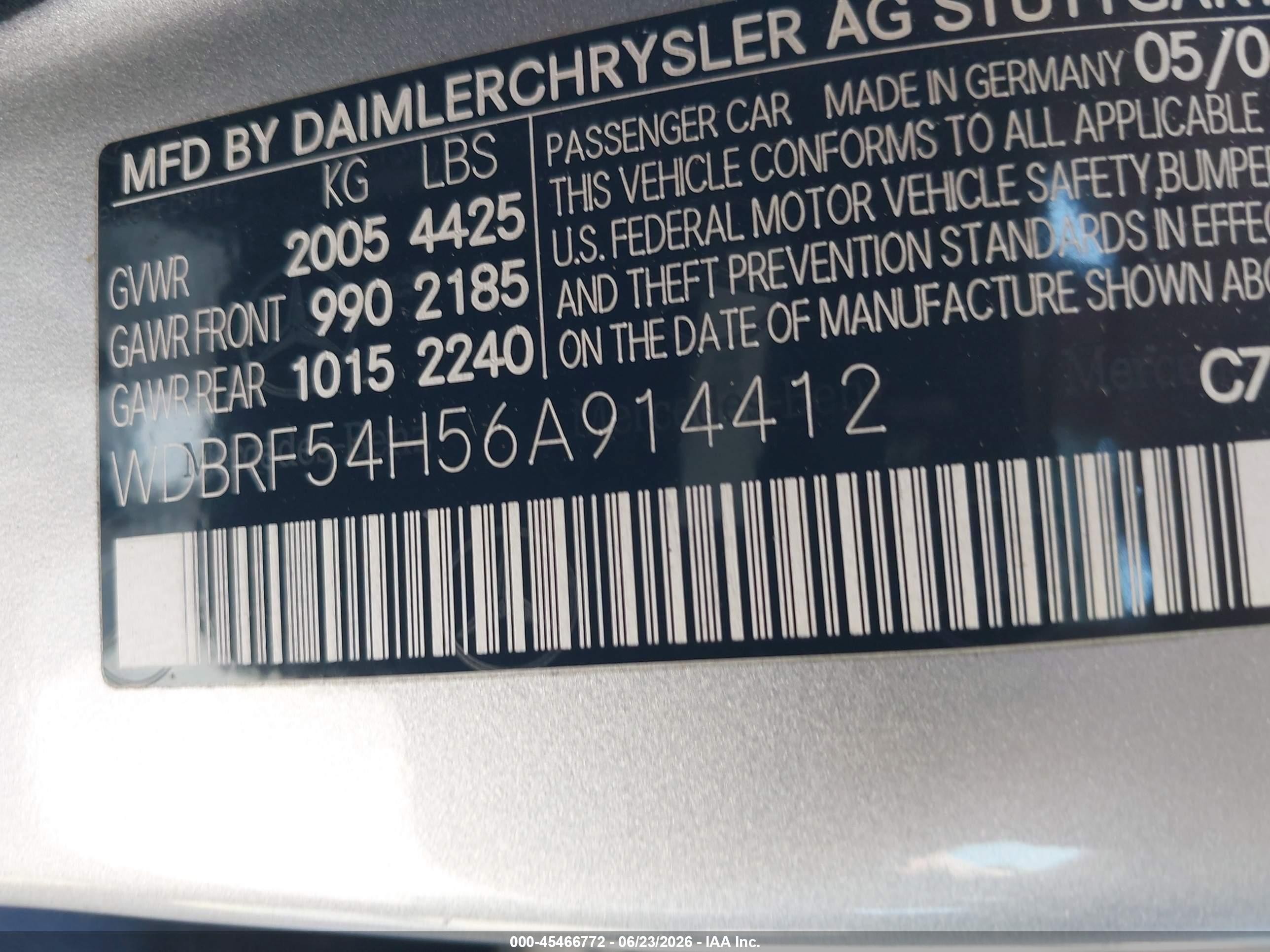 2006 Mercedes-benz C 280 Luxury Silver vin: WDBRF54H56A914412