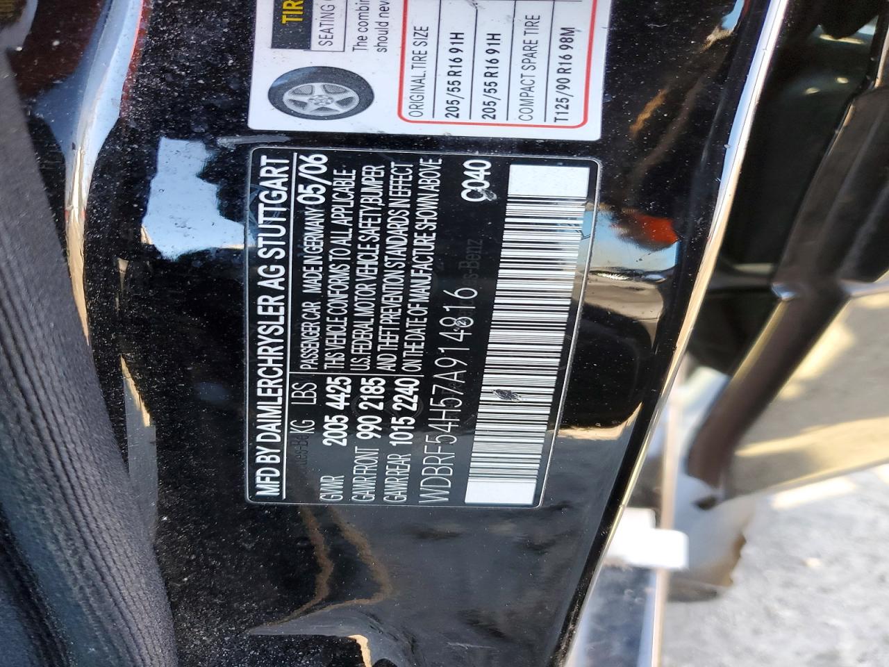 2007 Mercedes Benz C 280 Черный vin: WDBRF54H57A914816