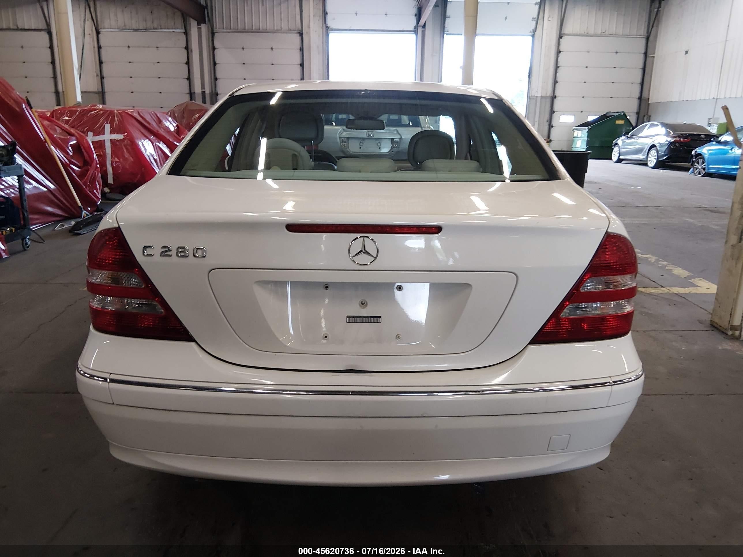 2006 Mercedes-benz C 280 Luxury Белый vin: WDBRF54H96A831520