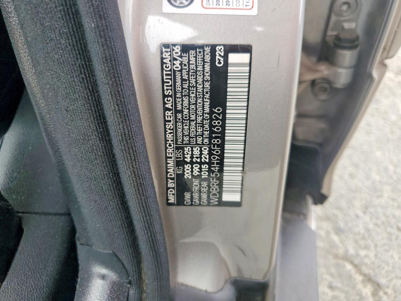 2006 Mercedes-benz C 280 Silver vin: WDBRF54H96F816826
