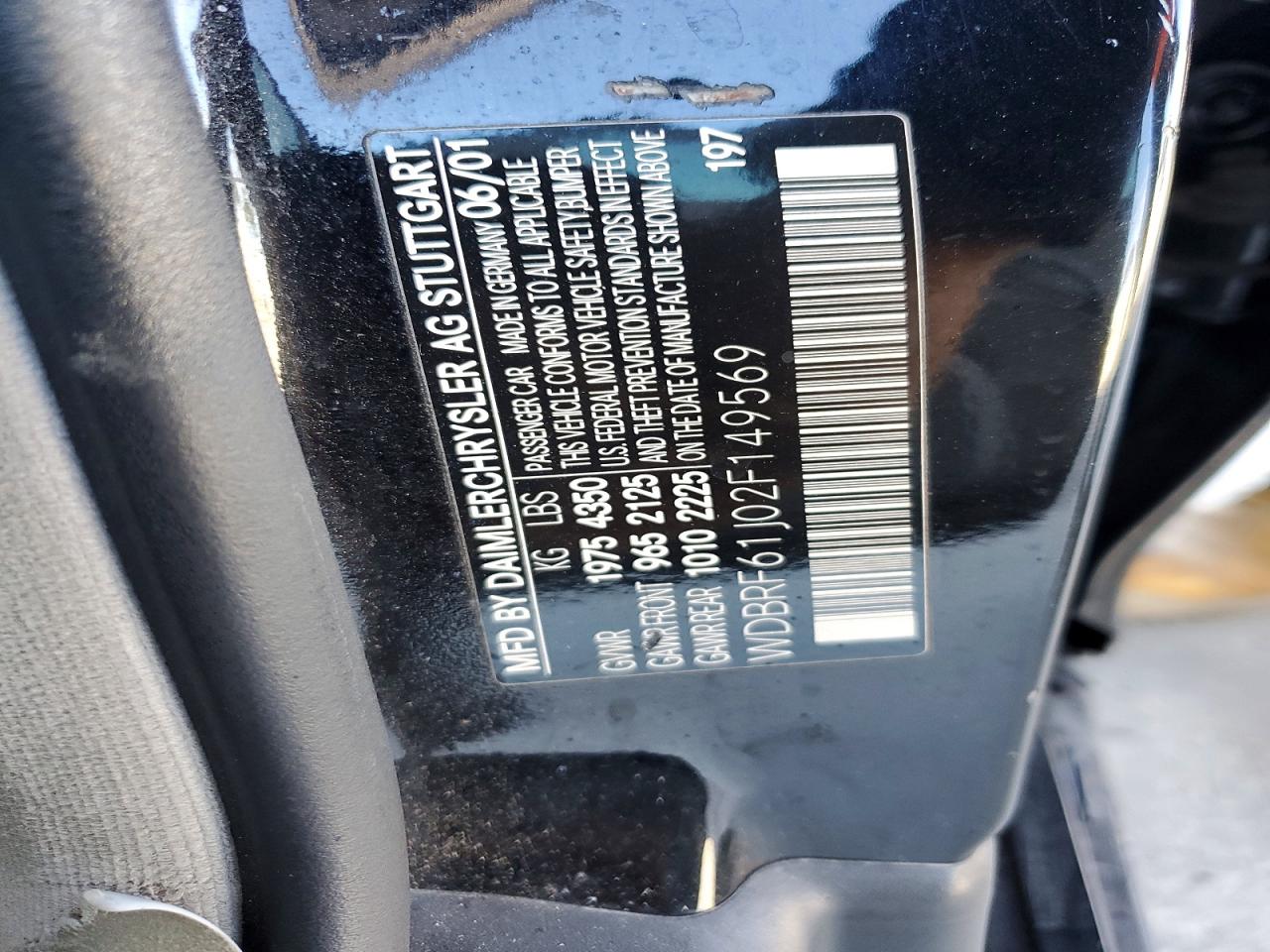 2002 Mercedes-benz C 240 Черный vin: WDBRF61J02F149569