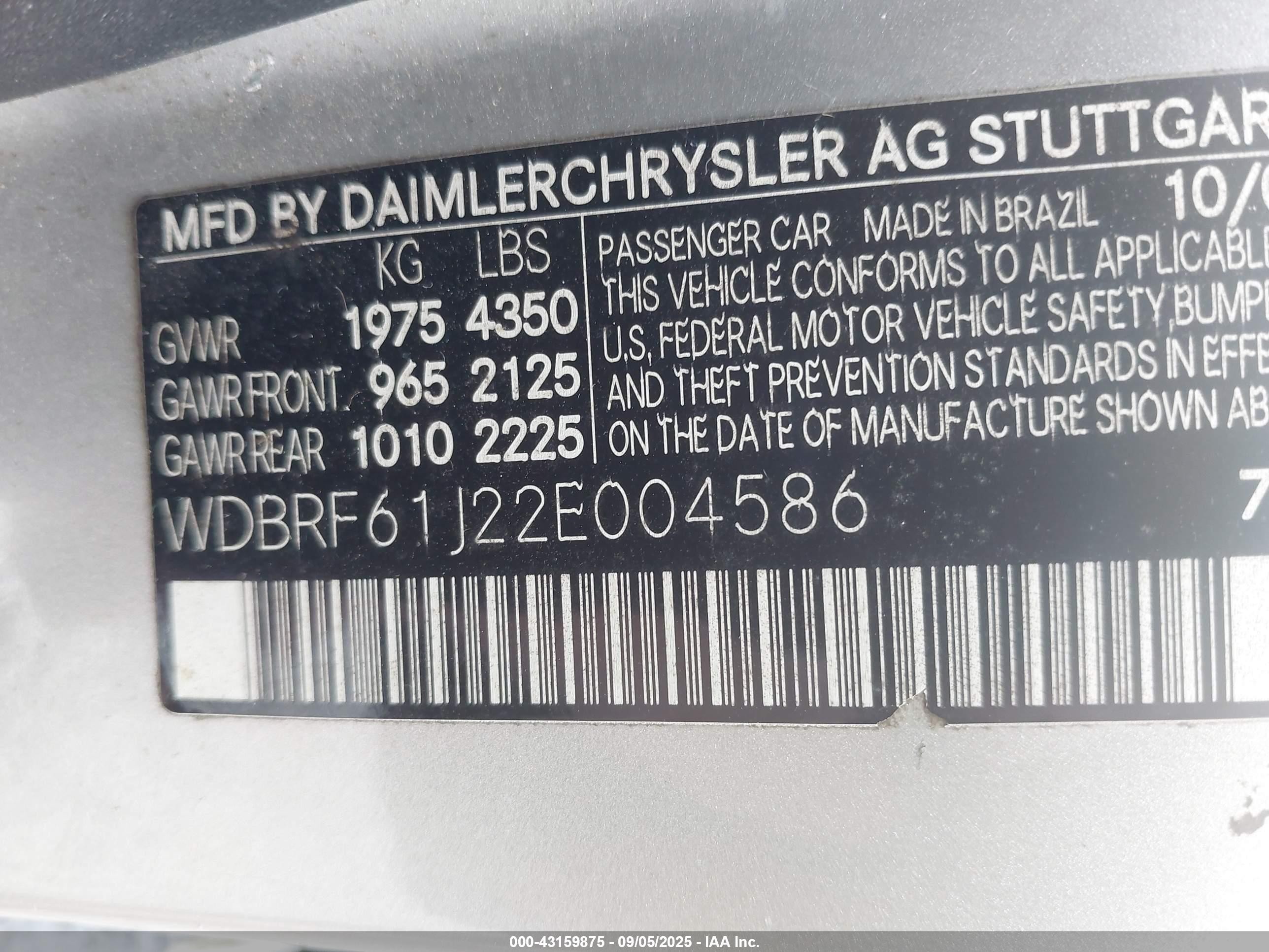 2002 Mercedes-benz C 240   Silver vin: WDBRF61J22E004586