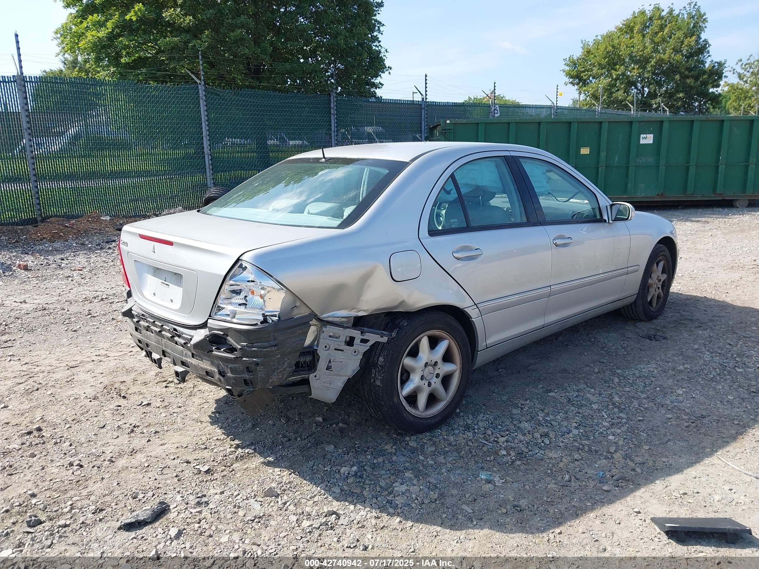 2002 Mercedes-benz C 240   Silver vin: WDBRF61J22F188793