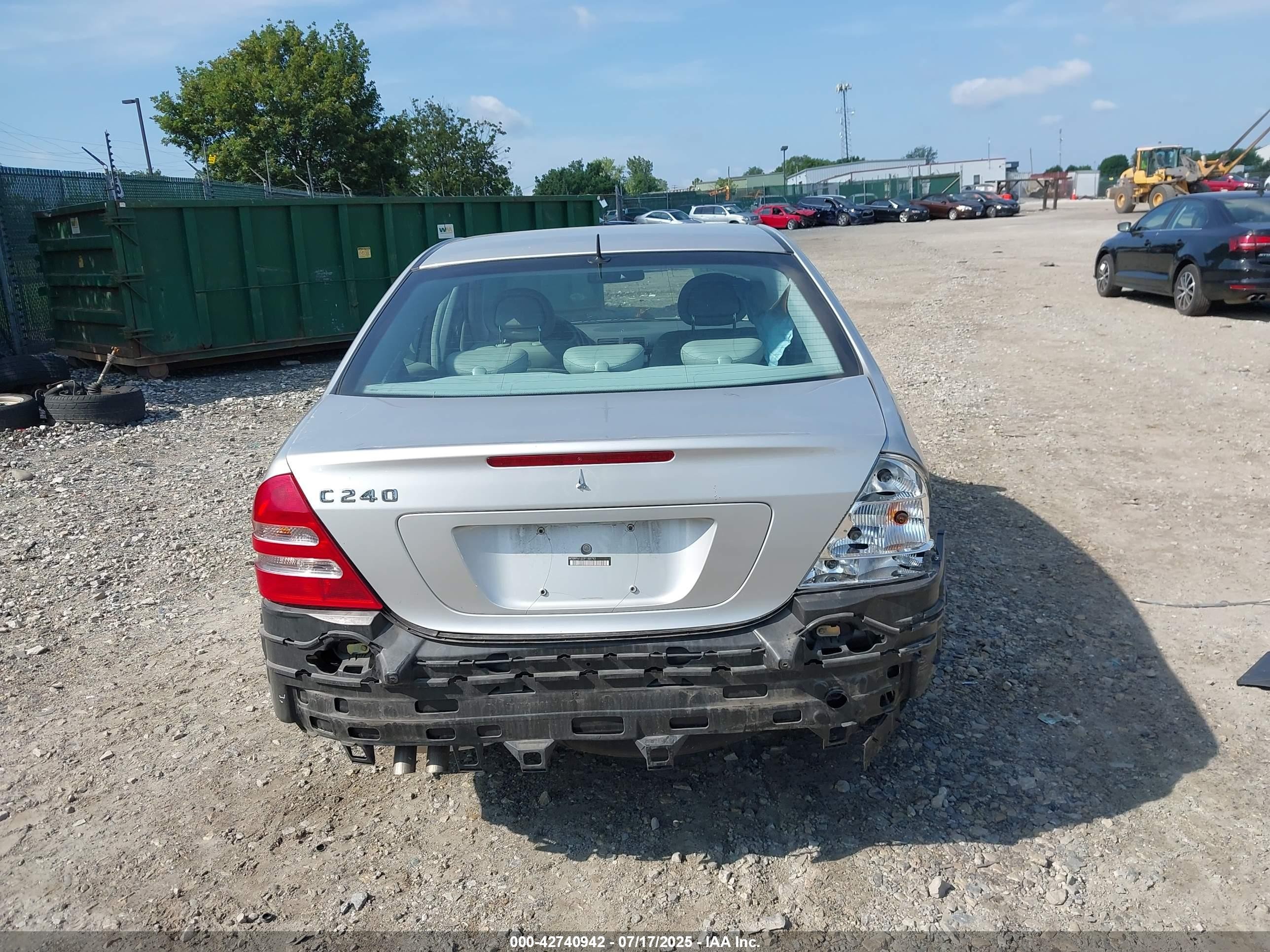 2002 Mercedes-benz C 240   Silver vin: WDBRF61J22F188793