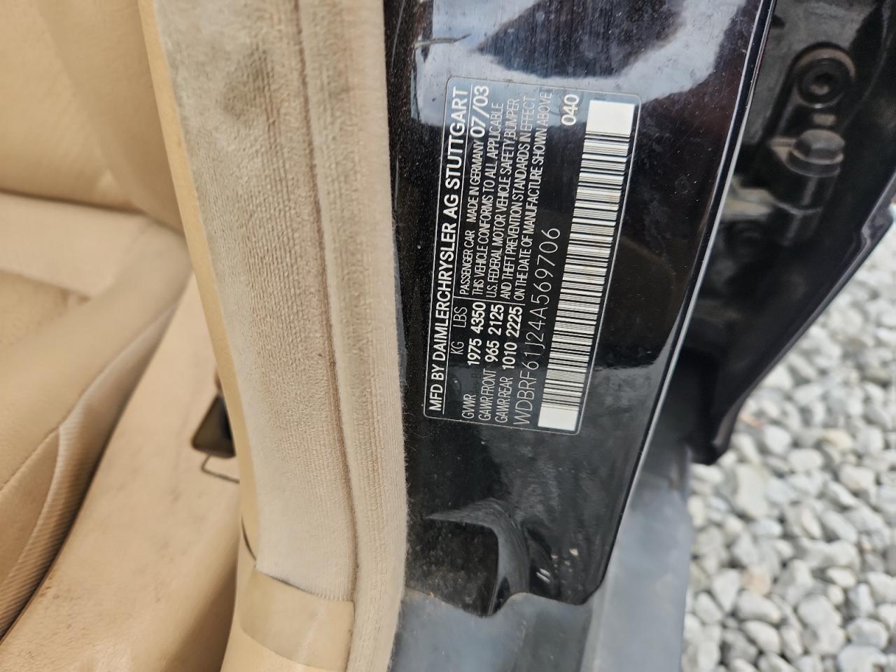 2004 Mercedes-benz C 240 Черный vin: WDBRF61J24A569706