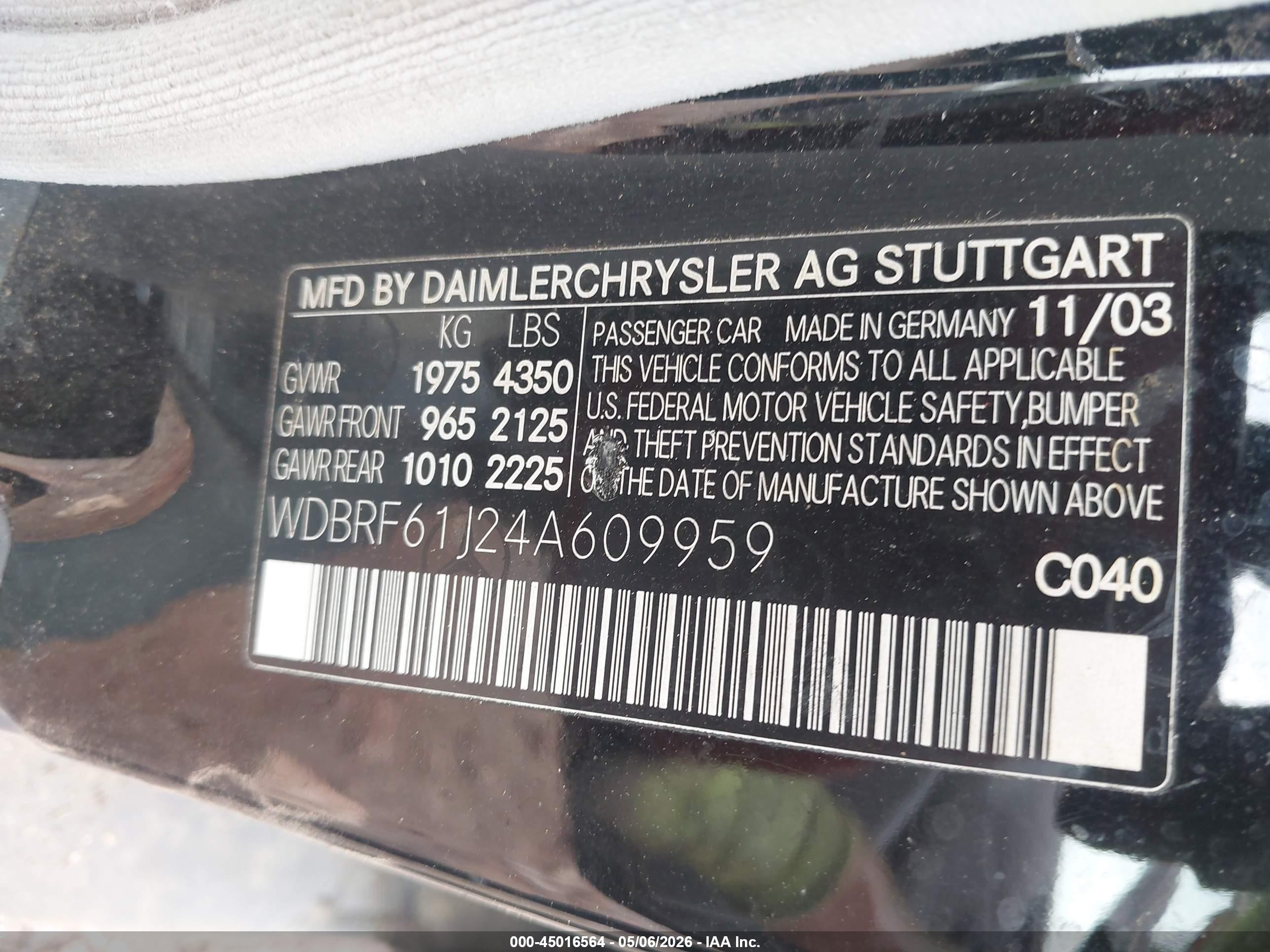 2004 Mercedes-benz C 240   Черный vin: WDBRF61J24A609959