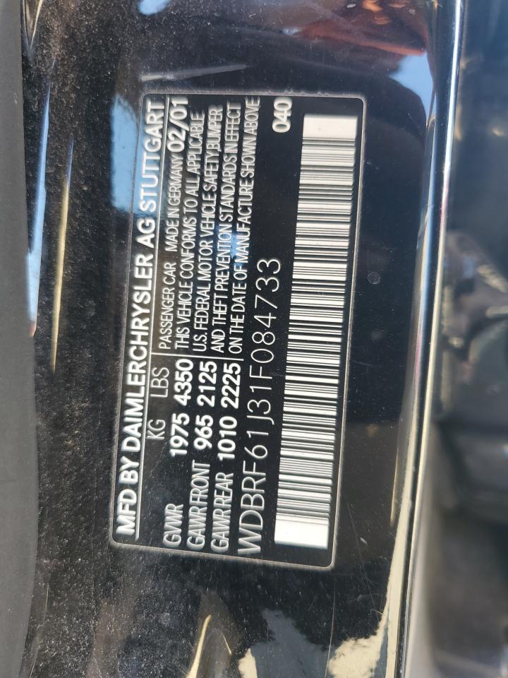 2001 Mercedes-benz C 240 Black vin: WDBRF61J31F084733