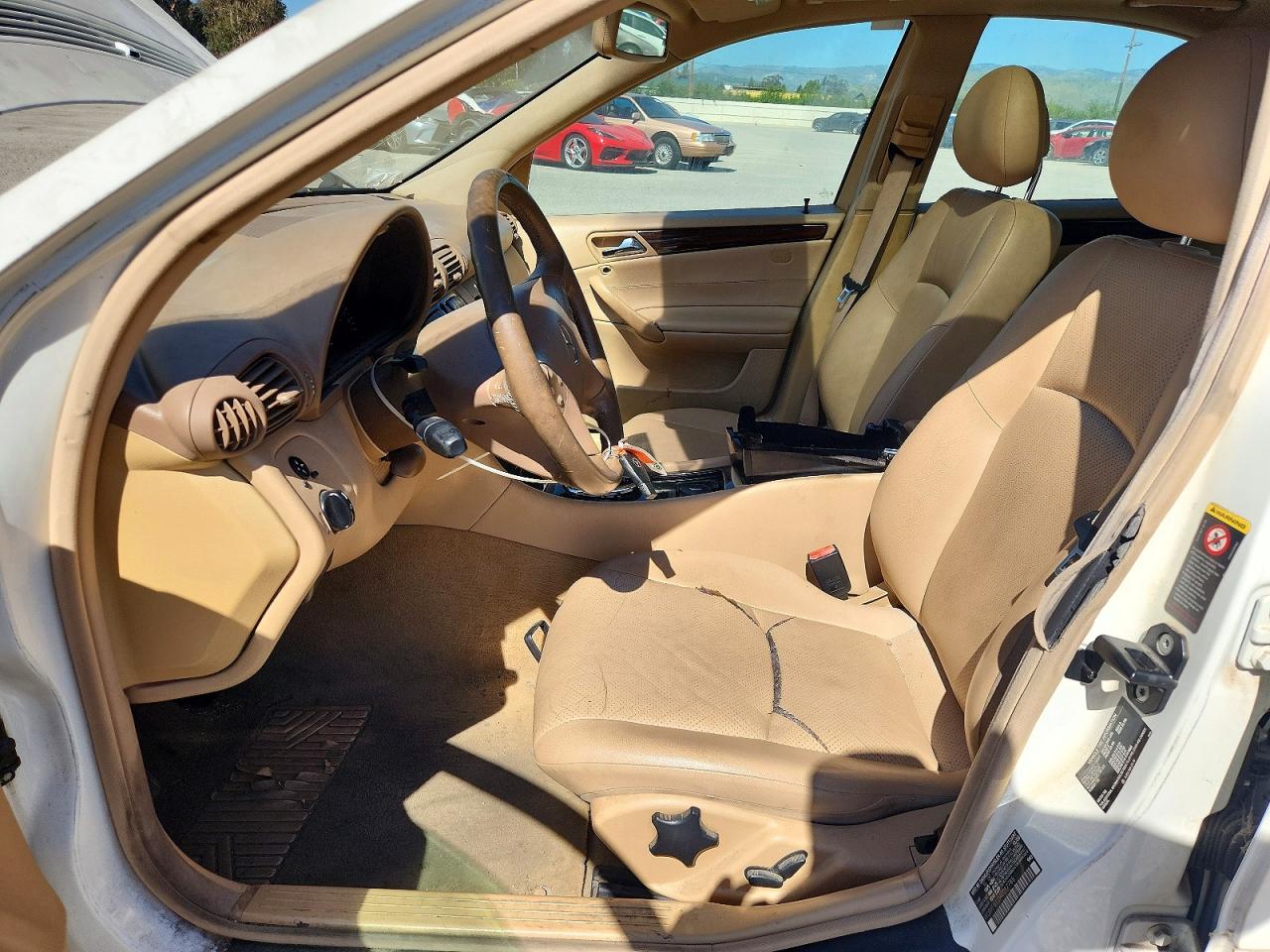 2004 Mercedes-benz C 240 White vin: WDBRF61J34E017785