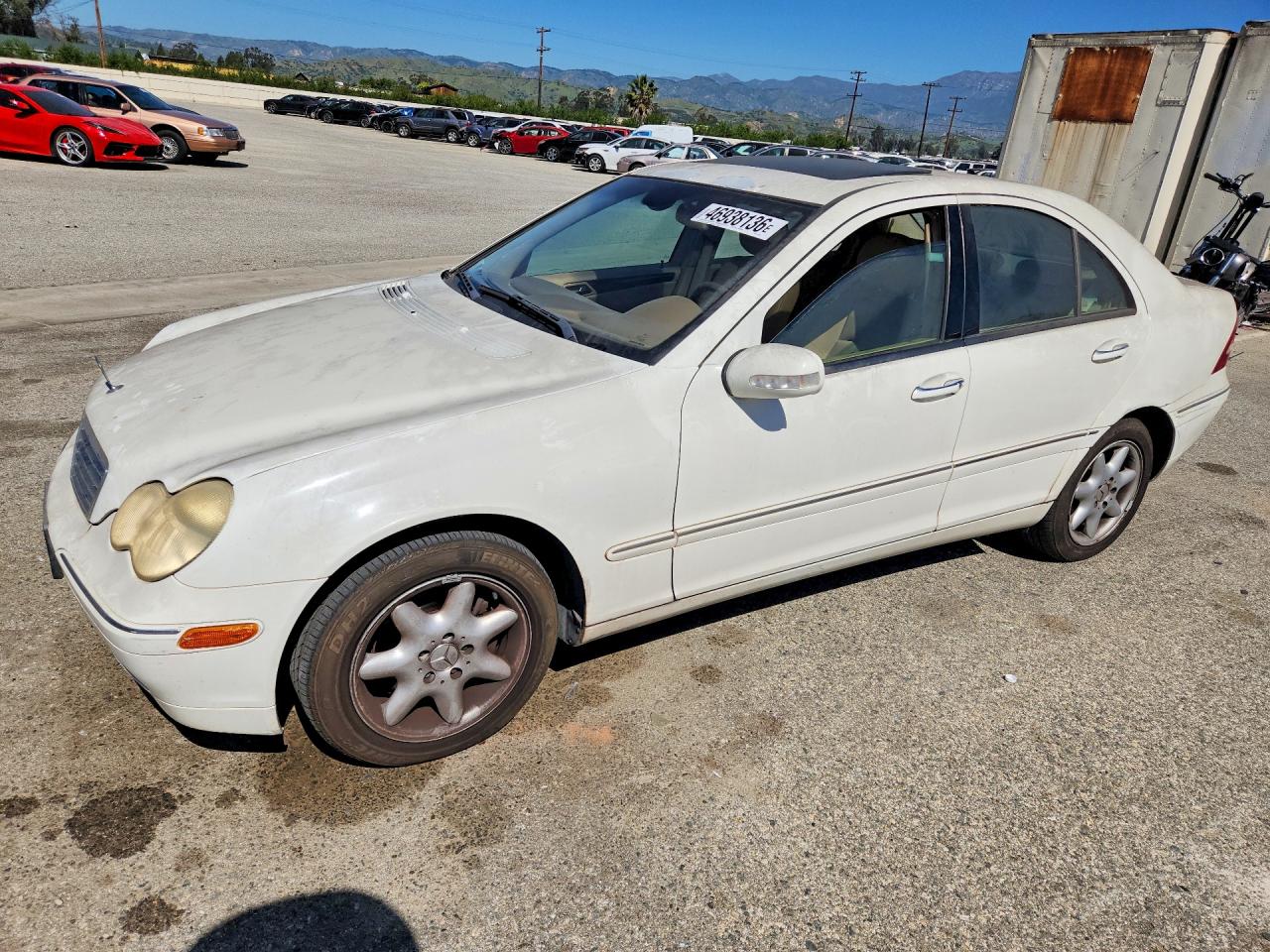 2004 Mercedes-benz C 240 White vin: WDBRF61J34E017785