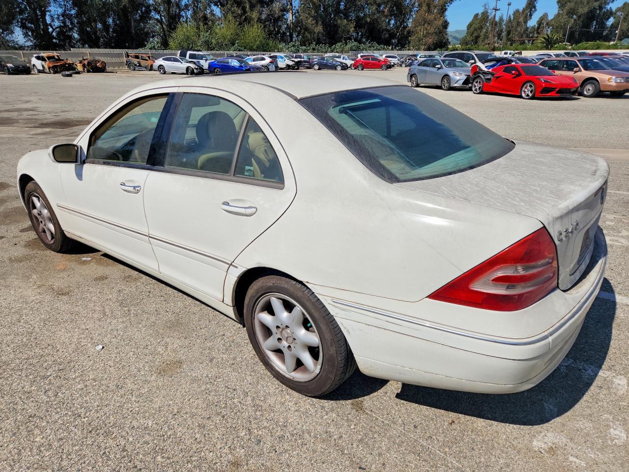 2004 Mercedes-benz C 240 White vin: WDBRF61J34E017785