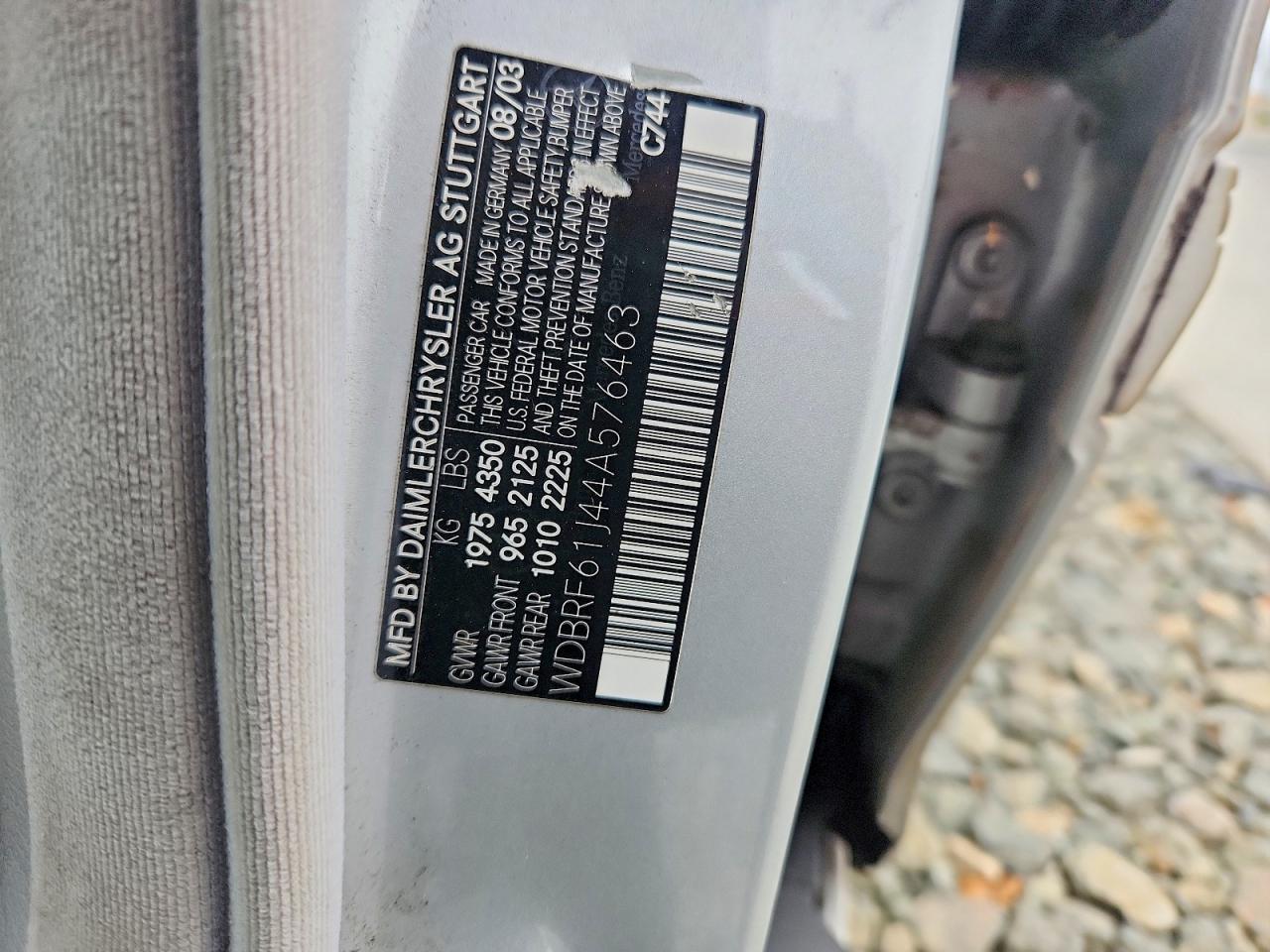2004 Mercedes-benz C 240 Серебряный vin: WDBRF61J44A576463