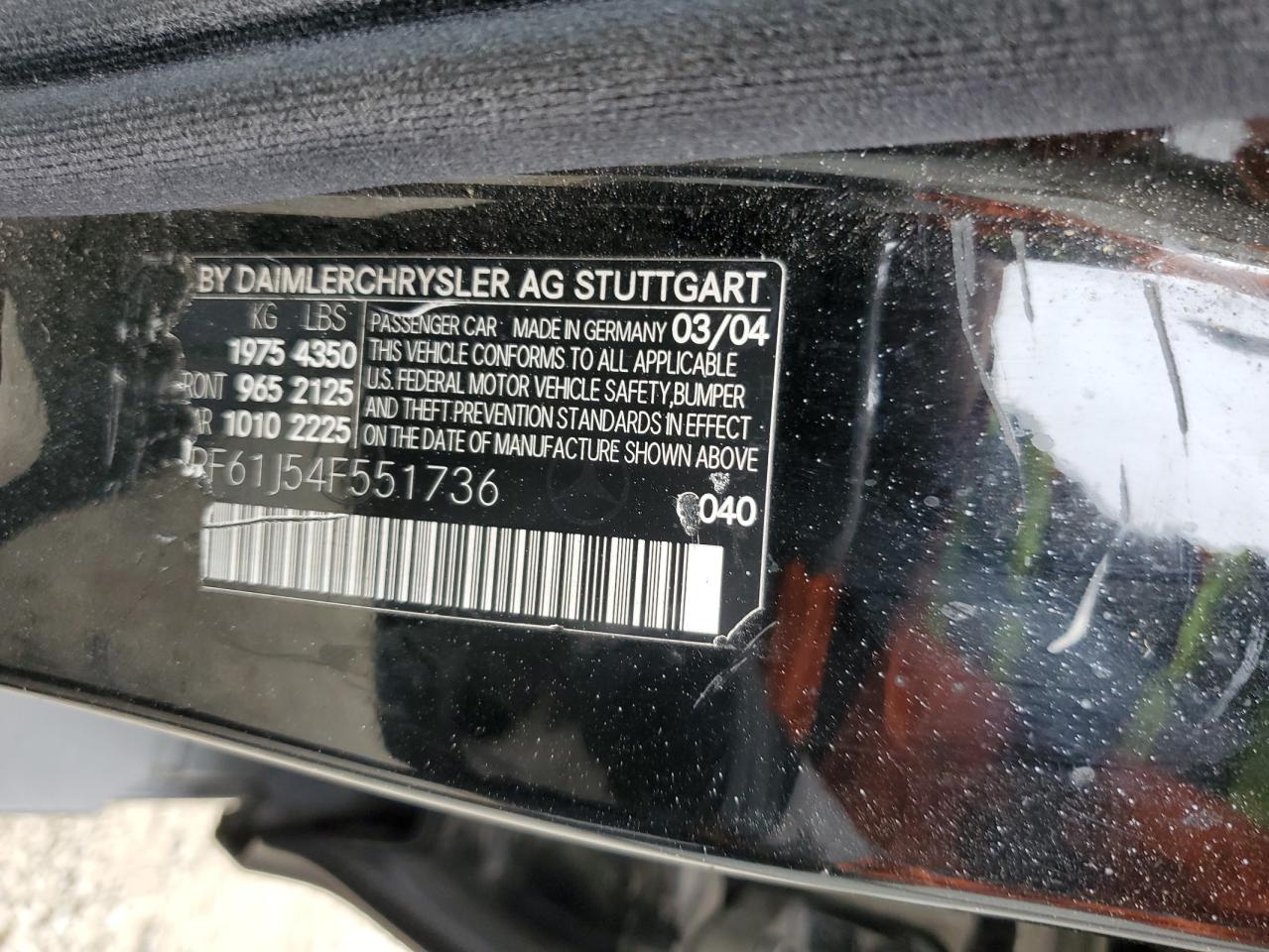 2004 Mercedes-benz C 240 Black vin: WDBRF61J54F551736
