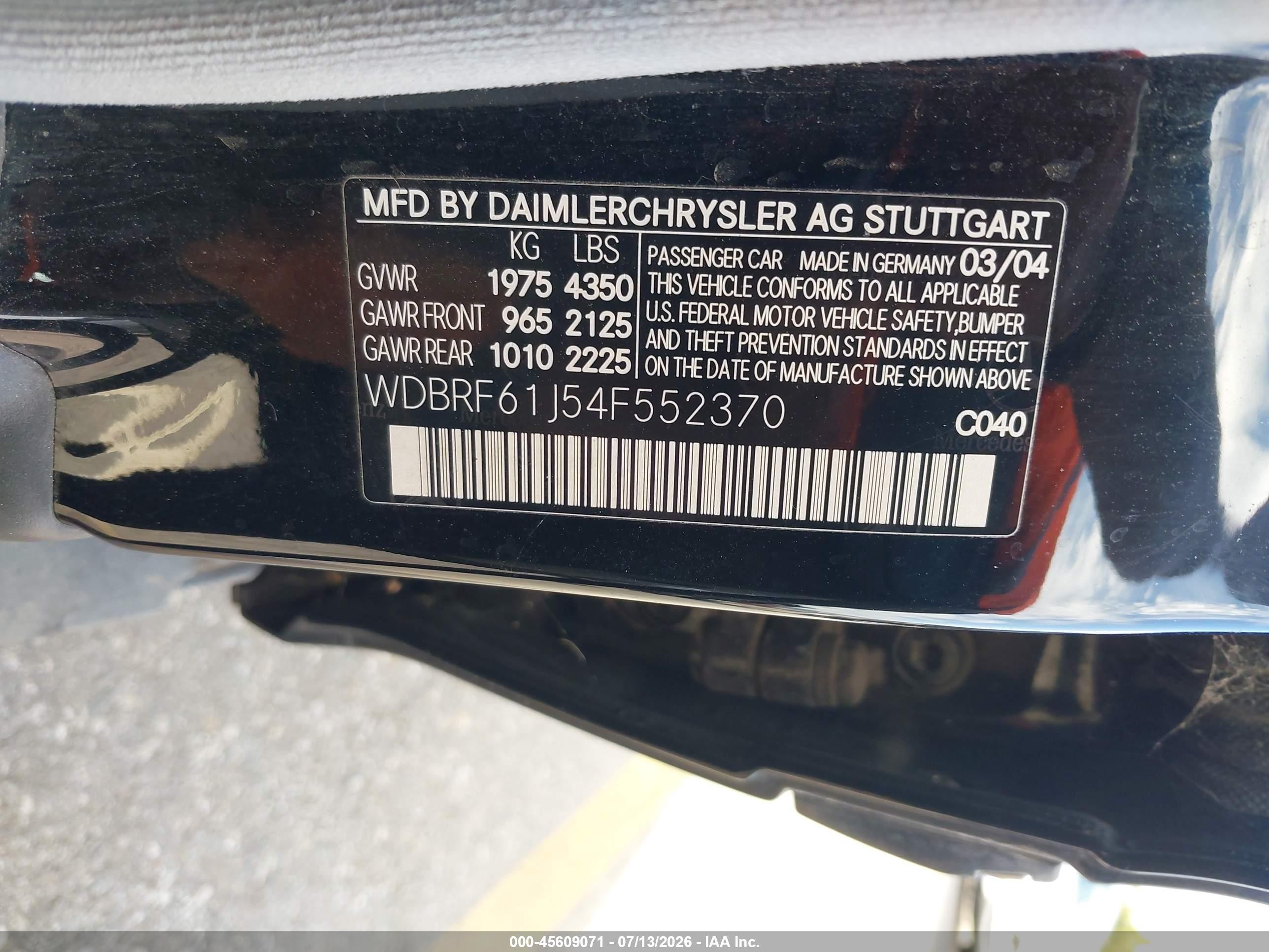 2004 Mercedes-benz C 240 Black vin: WDBRF61J54F552370