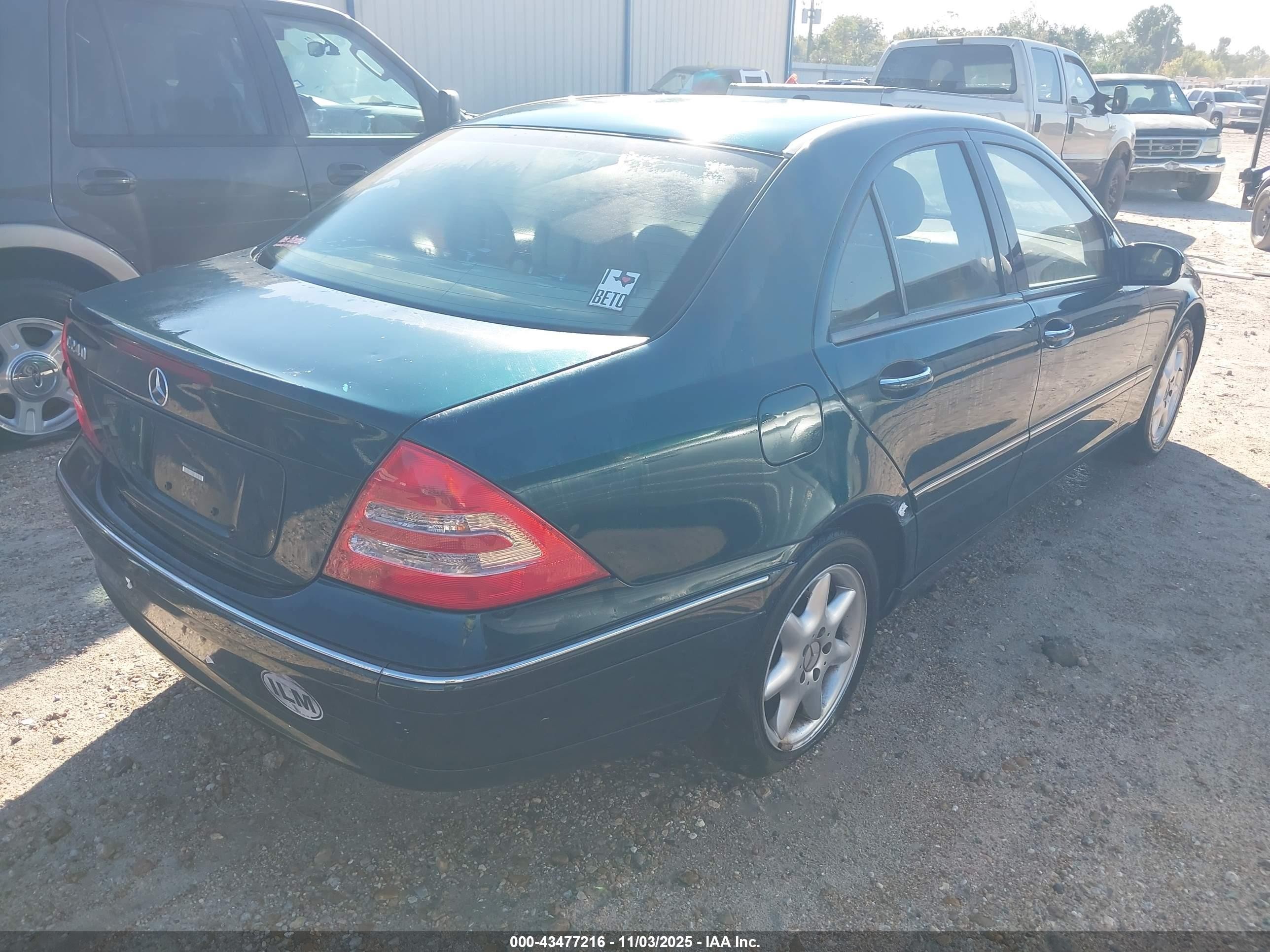 2003 Mercedes-benz C 240   Green vin: WDBRF61J63E014619